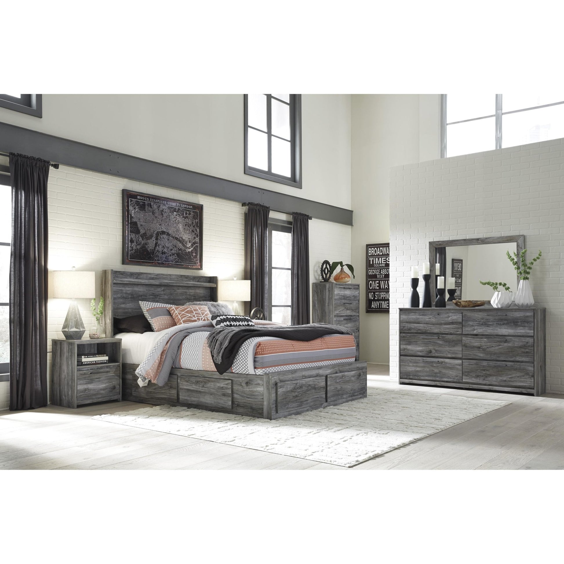 Signature Design by Ashley Baystorm B221B83 7 pc King Panel Bedroom Set - American Furniture of Slidell