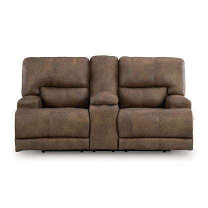 Signature Design by Ashley Beckley Place PC9180218 Power Reclining Loveseat with Console and Adjustable Headrest - American Furniture of Slidell