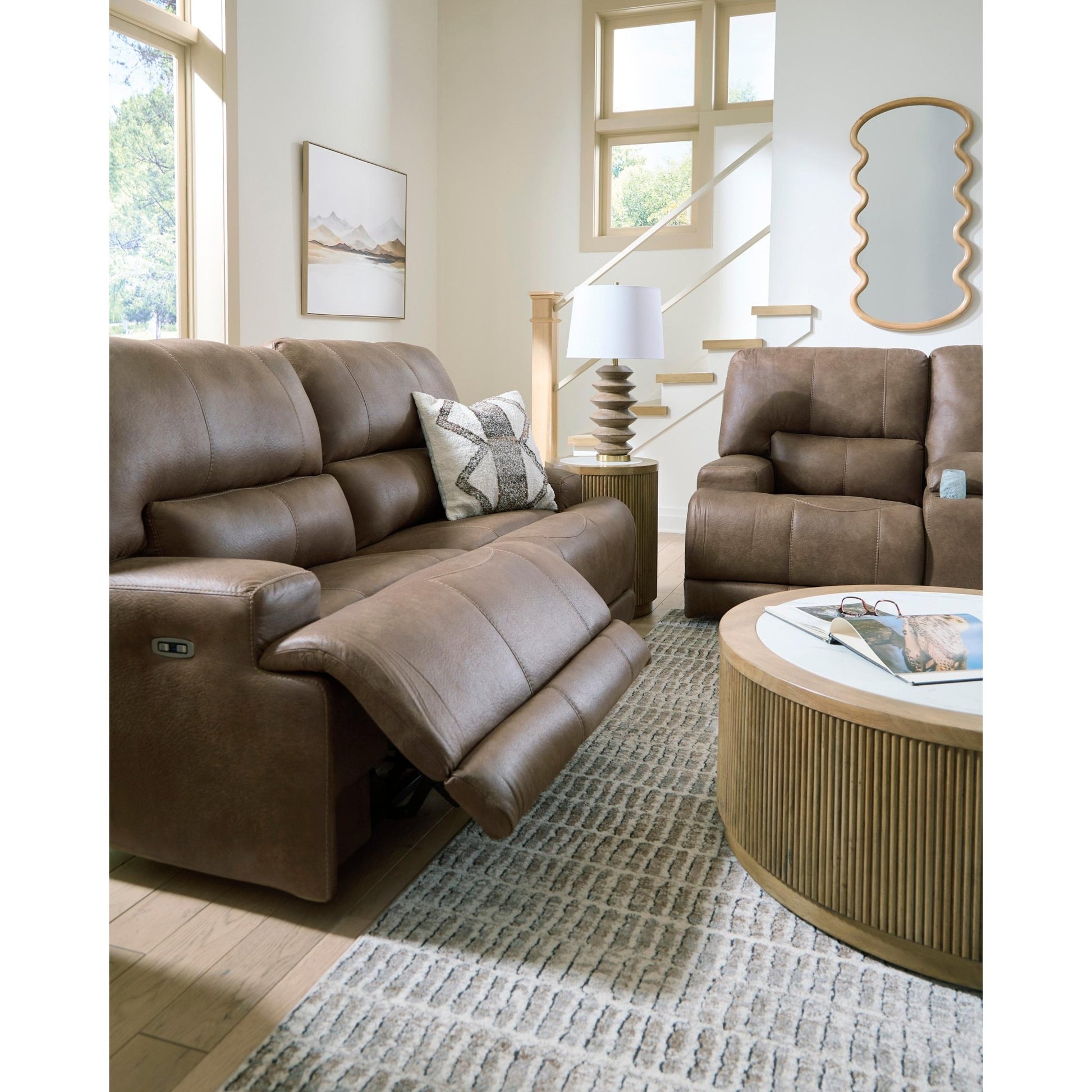 Signature Design by Ashley Beckley Place PC9180247 2 Seat Power Reclining Sofa with Adjustable Headrest - American Furniture of Slidell