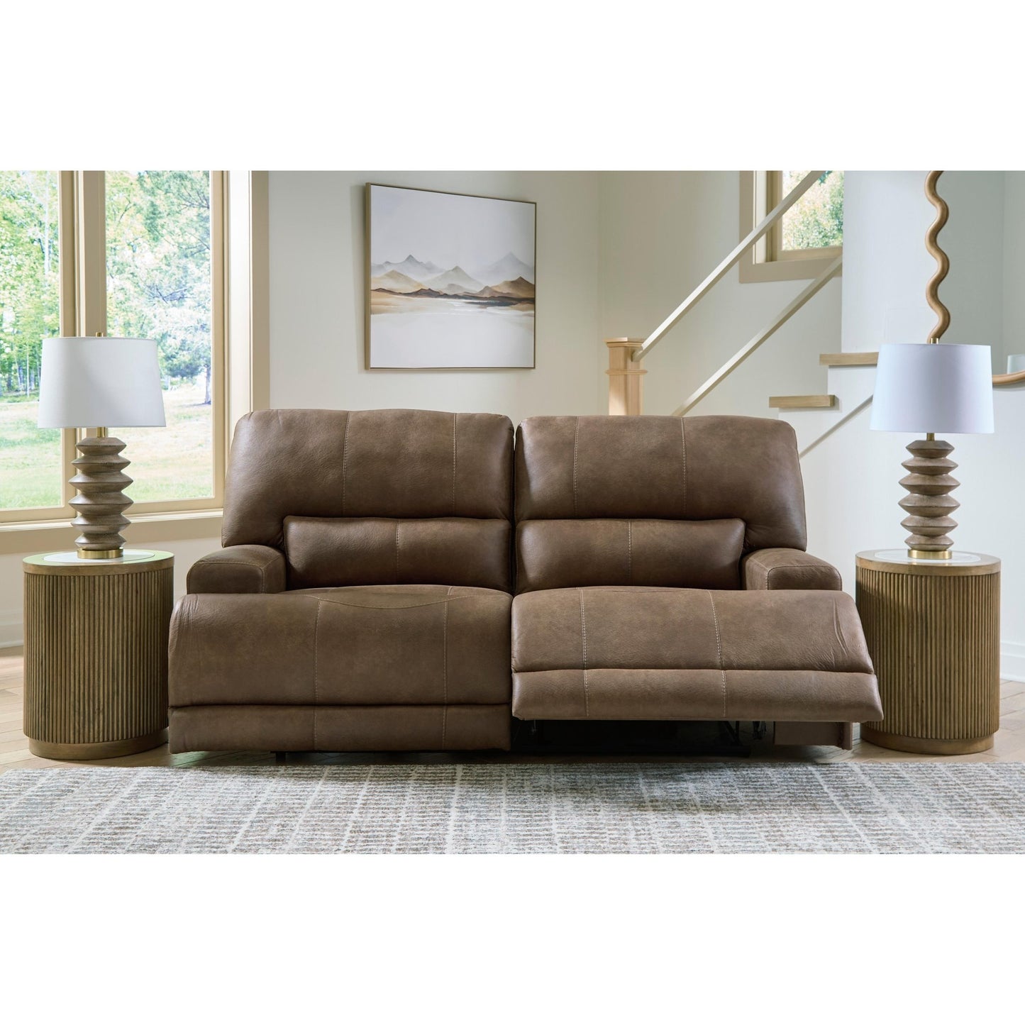 Signature Design by Ashley Beckley Place PC9180247 2 Seat Power Reclining Sofa with Adjustable Headrest - American Furniture of Slidell
