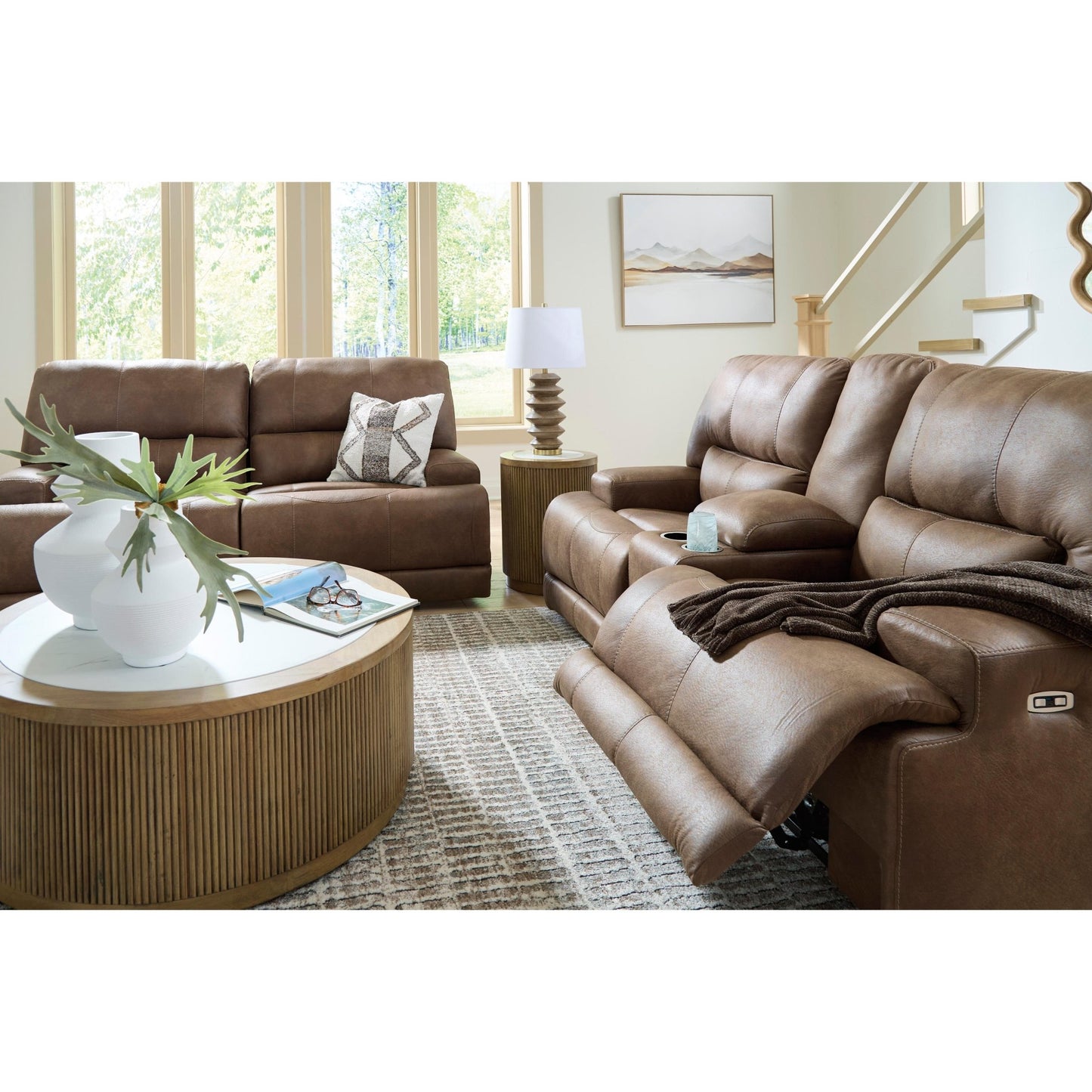 Signature Design by Ashley Beckley Place PC9180247 2 Seat Power Reclining Sofa with Adjustable Headrest - American Furniture of Slidell
