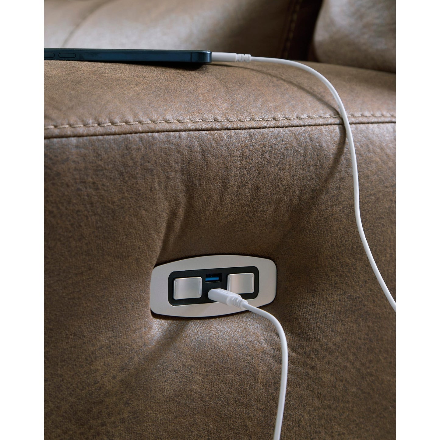 Signature Design by Ashley Beckley Place PC9180247 2 Seat Power Reclining Sofa with Adjustable Headrest - American Furniture of Slidell