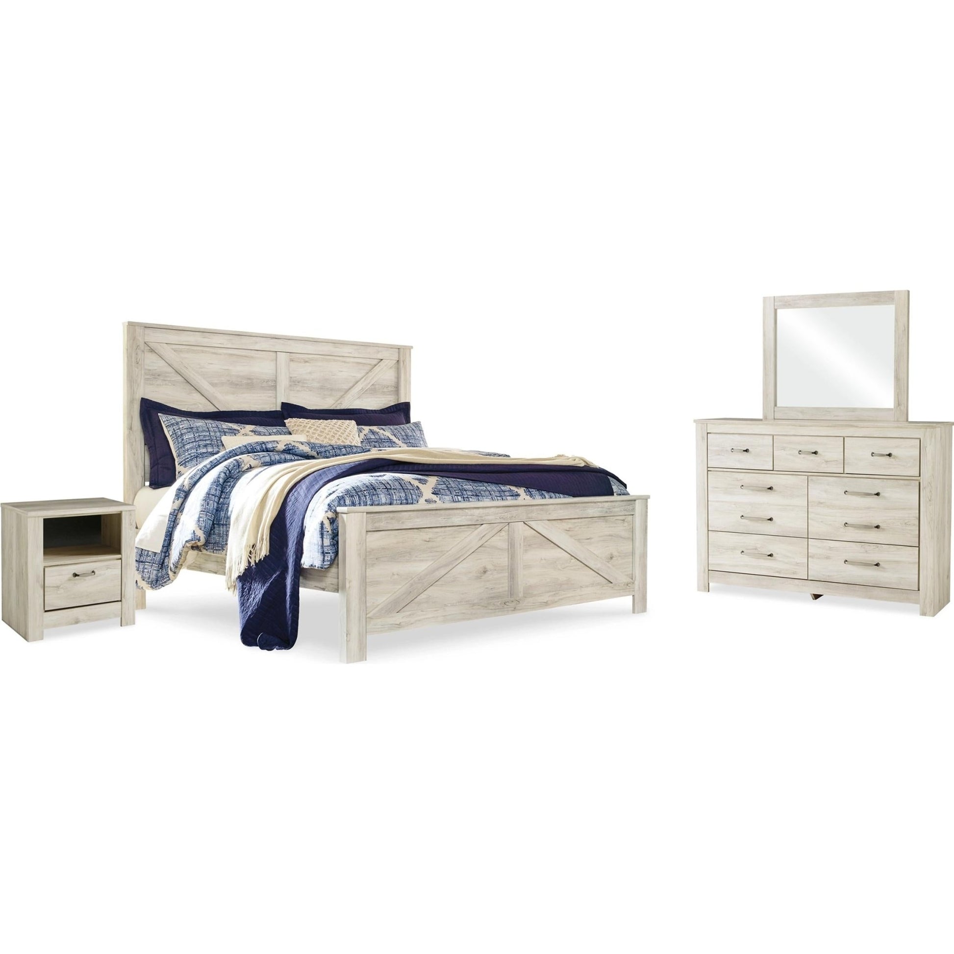 Signature Design by Ashley Bellaby B331B15 6 pc King Panel Bedroom Set - American Furniture of Slidell