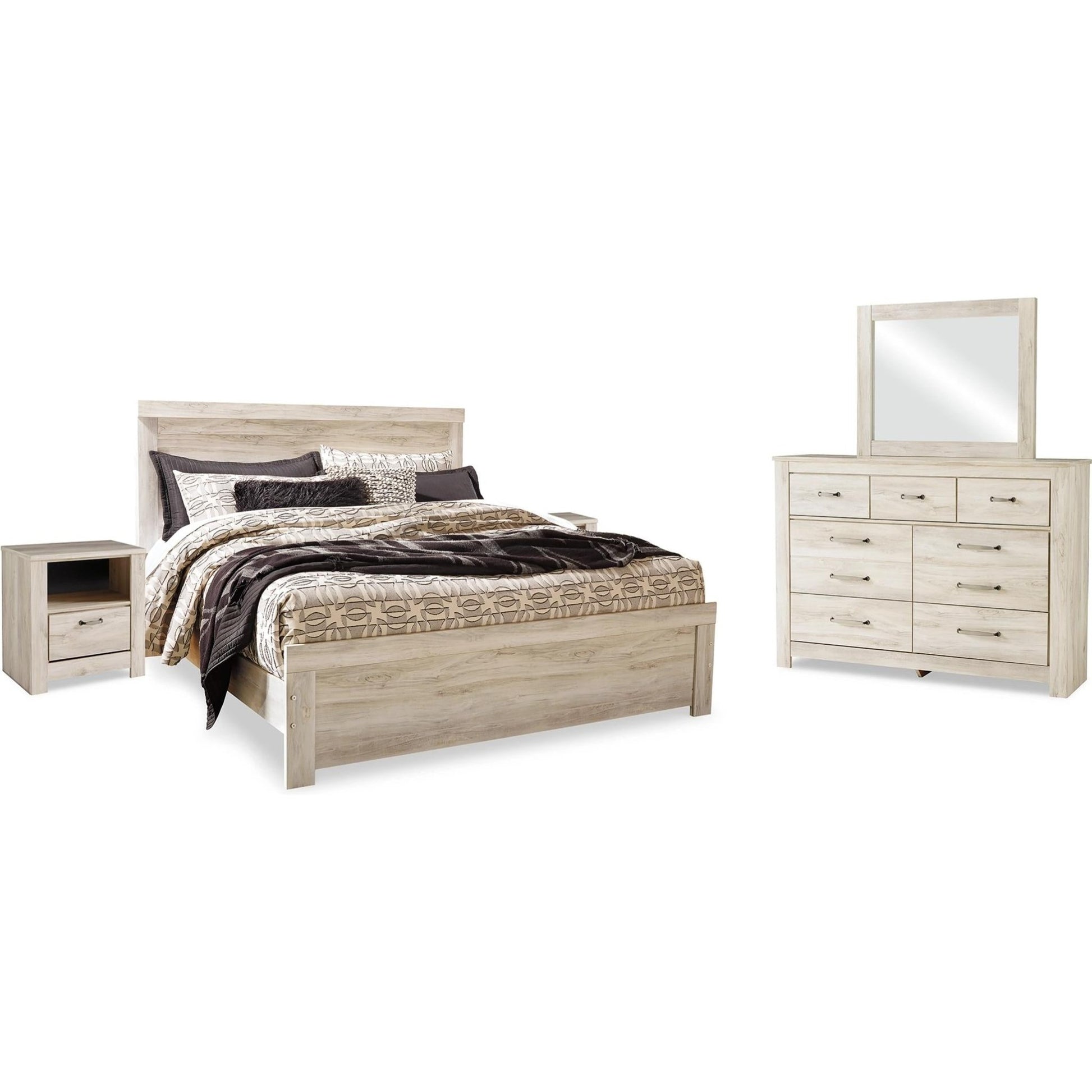 Signature Design by Ashley Bellaby B331B22 7 pc King Panel Bedroom Set - American Furniture of Slidell