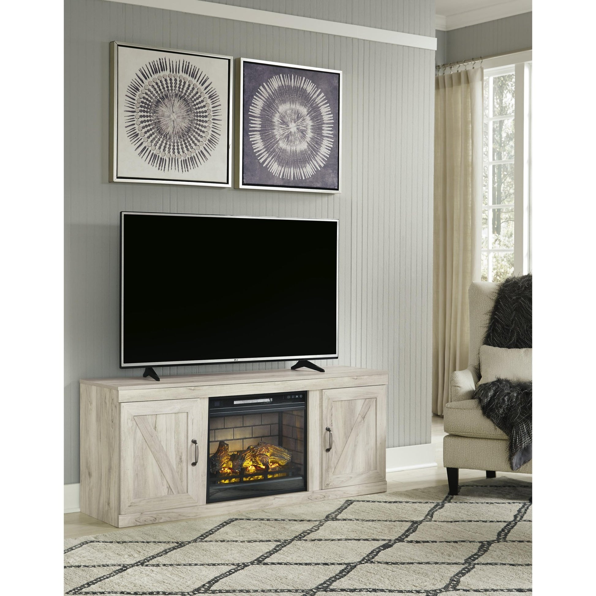 Signature Design by Ashley Bellaby EW0331W7 TV Stand with Electric Fireplace - American Furniture of Slidell