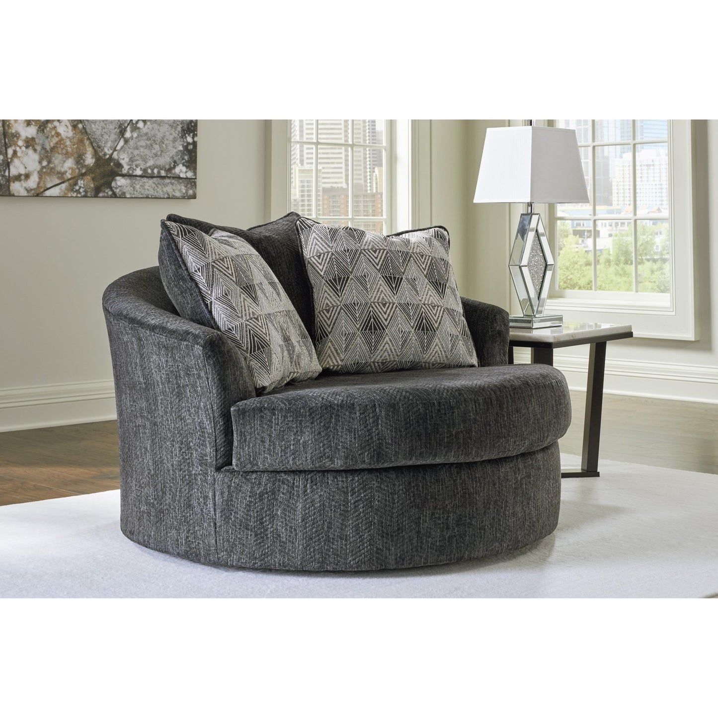 Signature Design by Ashley Biddeford 3550421 Oversized Swivel Accent Chair - American Furniture of Slidell