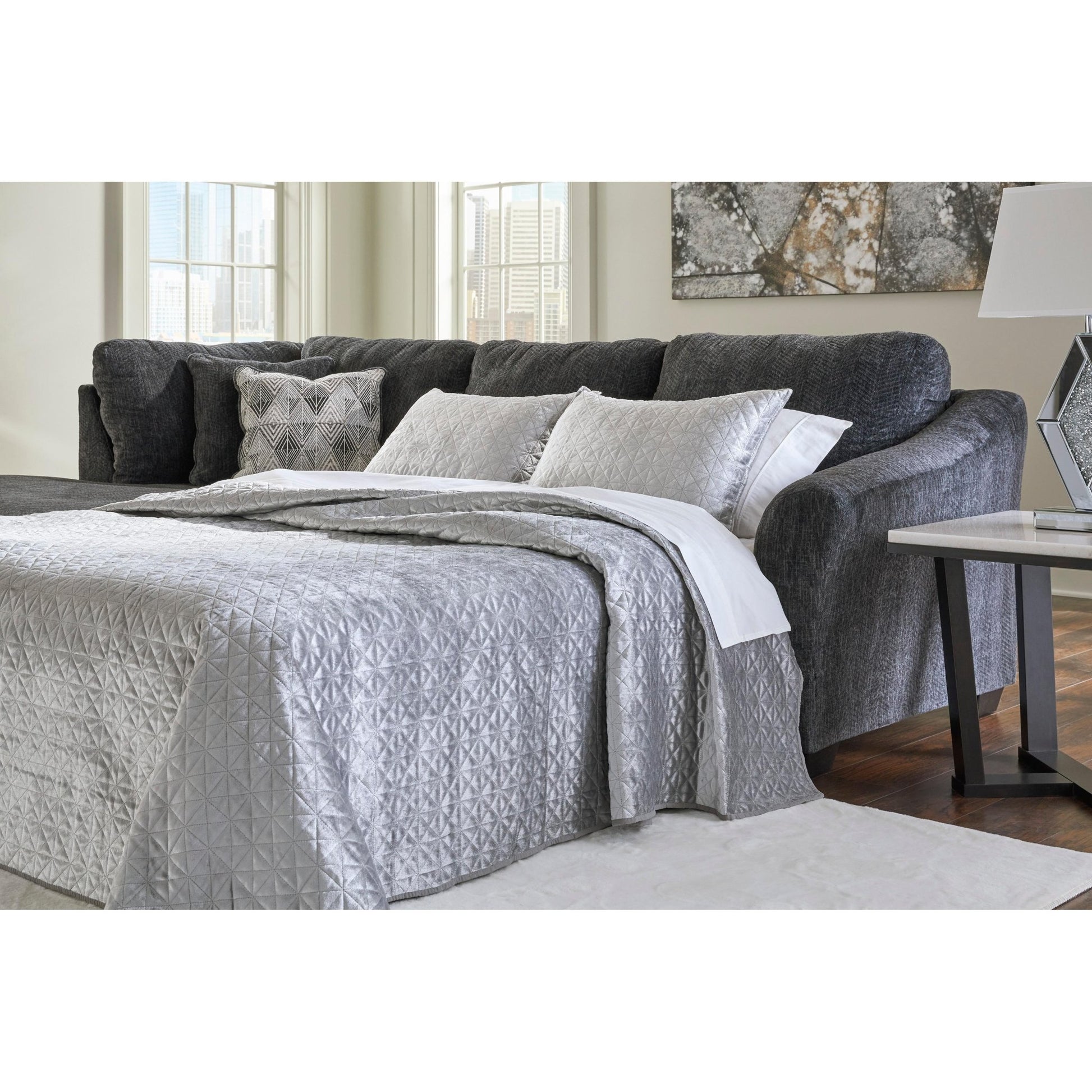 Signature Design by Ashley Biddeford 35504S3 2 pc Sleeper Sectional with Chaise - American Furniture of Slidell