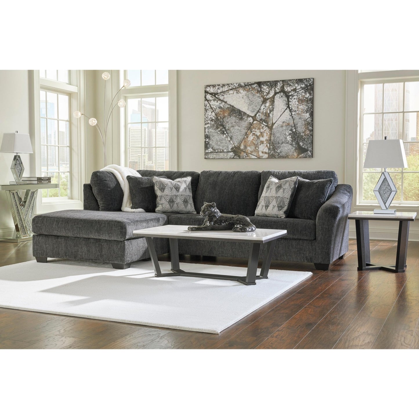 Signature Design by Ashley Biddeford 35504S3 2 pc Sleeper Sectional with Chaise - American Furniture of Slidell
