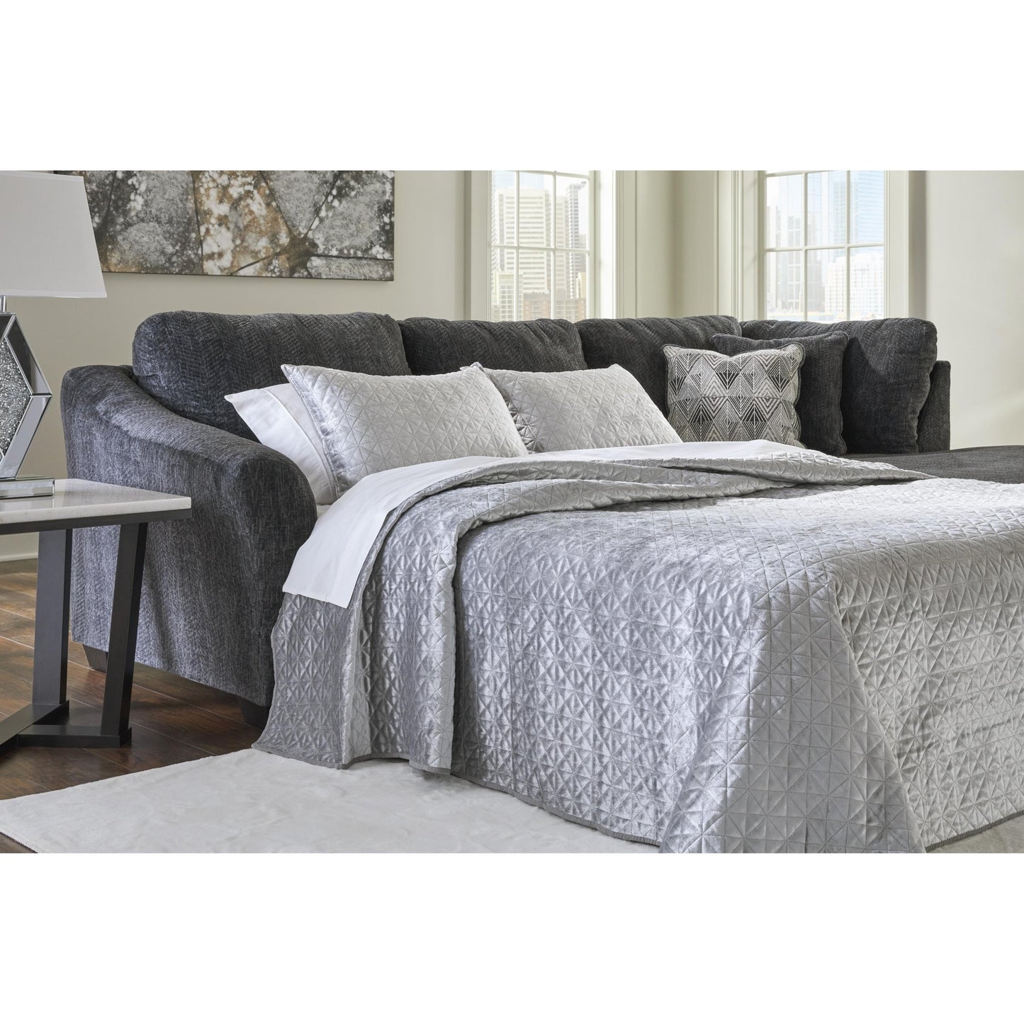 Signature Design by Ashley Biddeford 35504S4 2 pc Sleeper Sectional with Chaise - American Furniture of Slidell