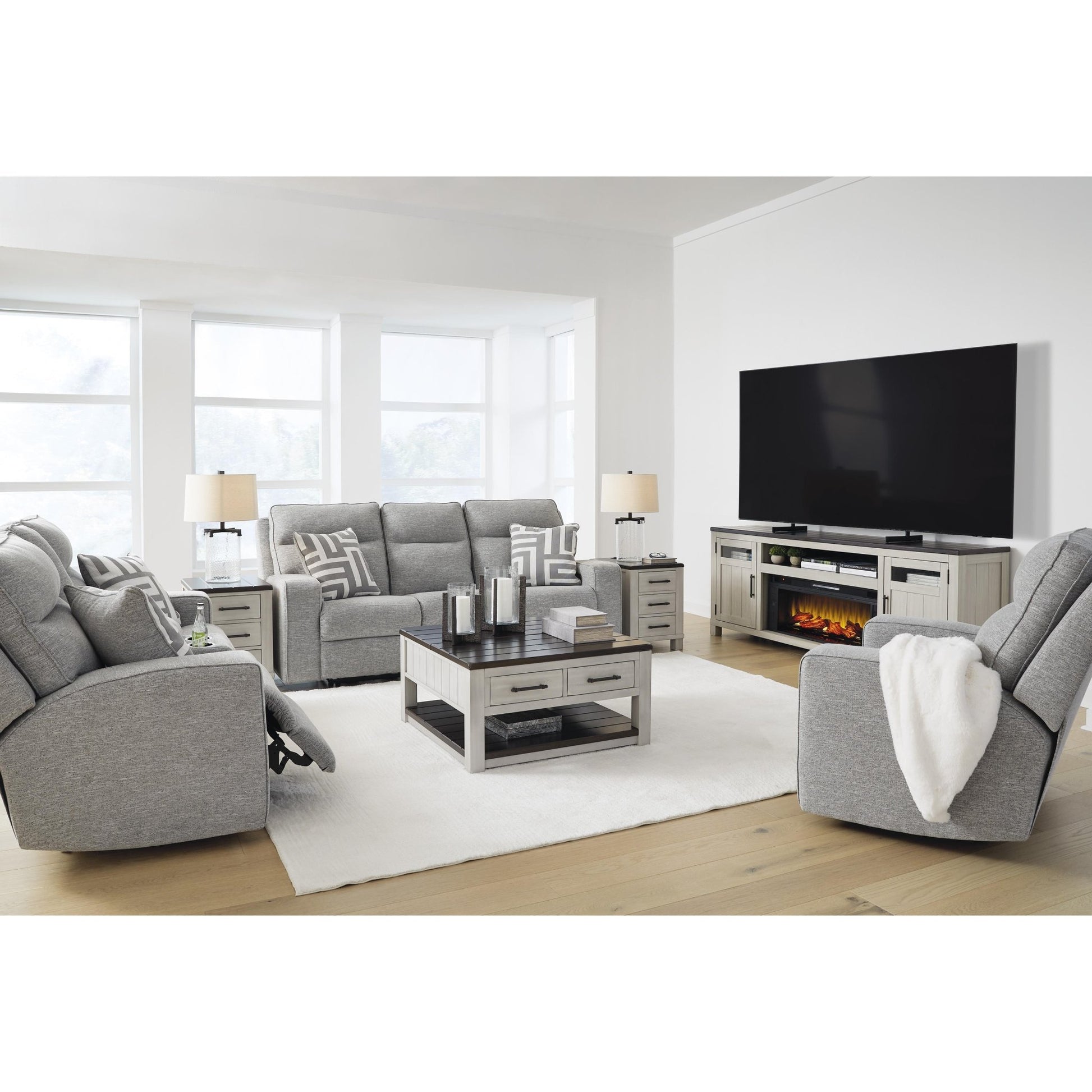 Signature Design by Ashley Biscoe 90503U2 3 pc Power Reclining Living Room Set - American Furniture of Slidell