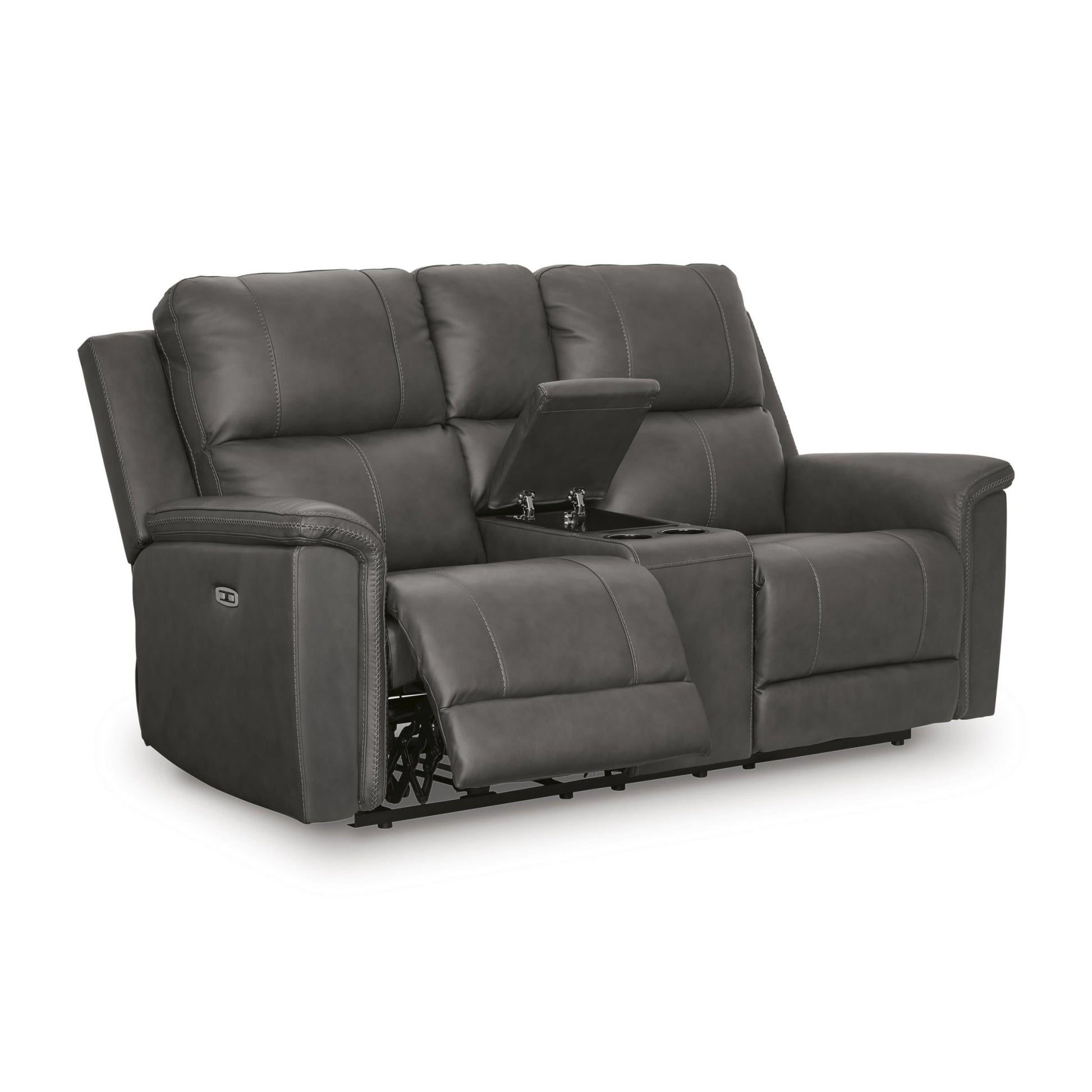 Signature Design by Ashley Bleckley PCU1200018 Power Reclining Loveseat with Console and Adjustable Headrest - American Furniture of Slidell