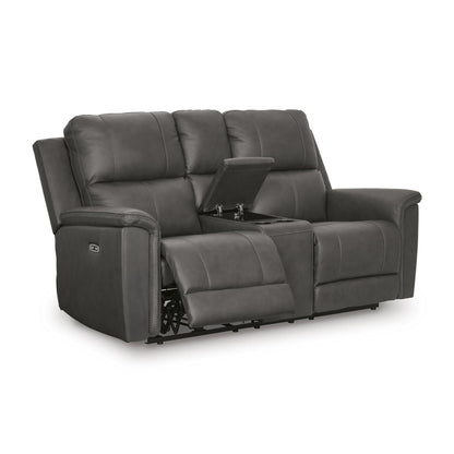 Signature Design by Ashley Bleckley PCU1200018 Power Reclining Loveseat with Console and Adjustable Headrest - American Furniture of Slidell