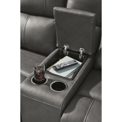 Signature Design by Ashley Bleckley PCU1200018 Power Reclining Loveseat with Console and Adjustable Headrest - American Furniture of Slidell