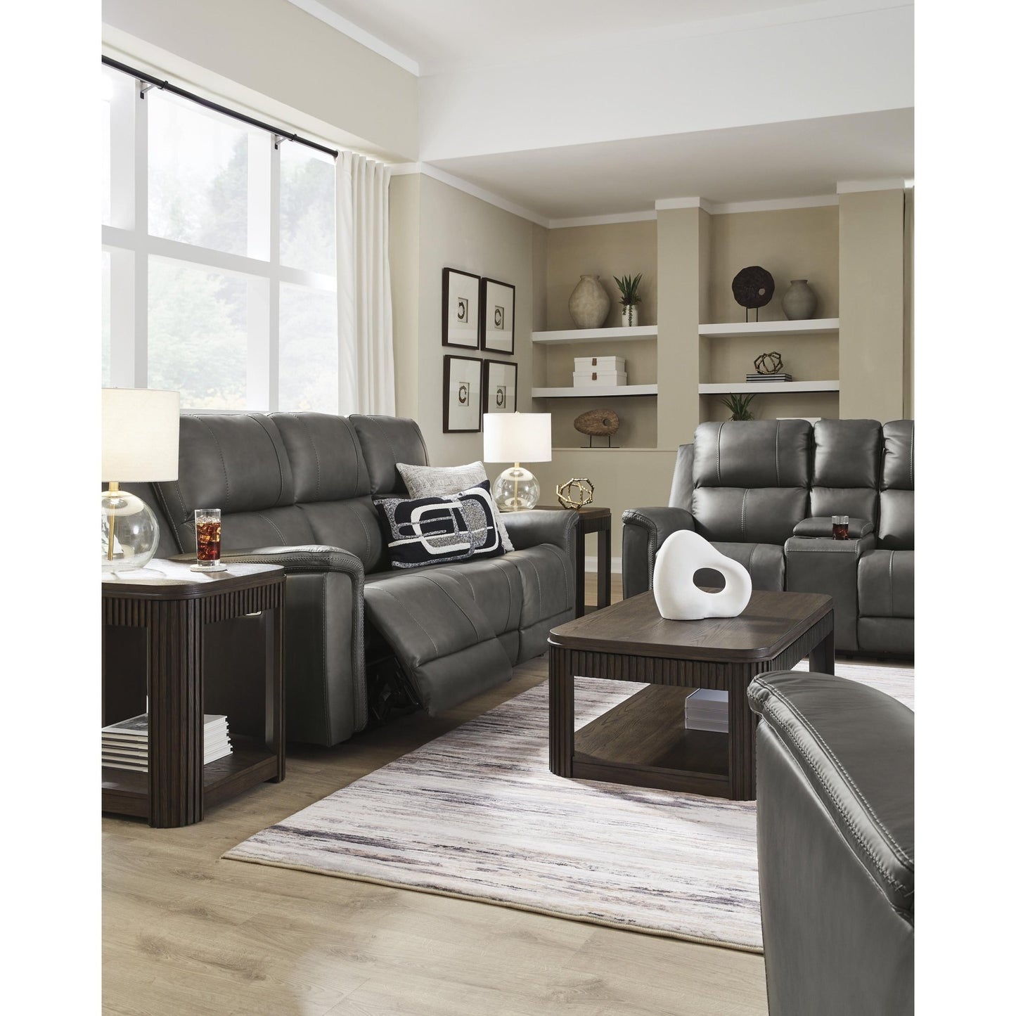 Signature Design by Ashley Bleckley PCU1200018 Power Reclining Loveseat with Console and Adjustable Headrest - American Furniture of Slidell
