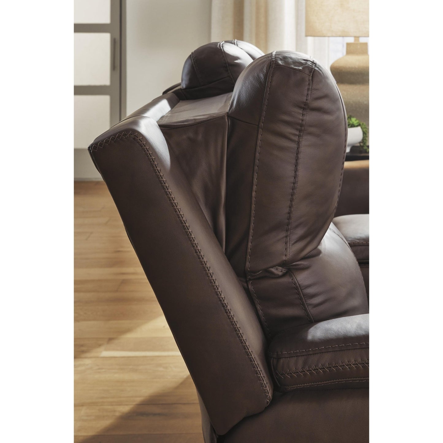 Signature Design by Ashley Bleckley PCU1200118 Power Reclining Loveseat with Console and Adjustable Headrest - American Furniture of Slidell