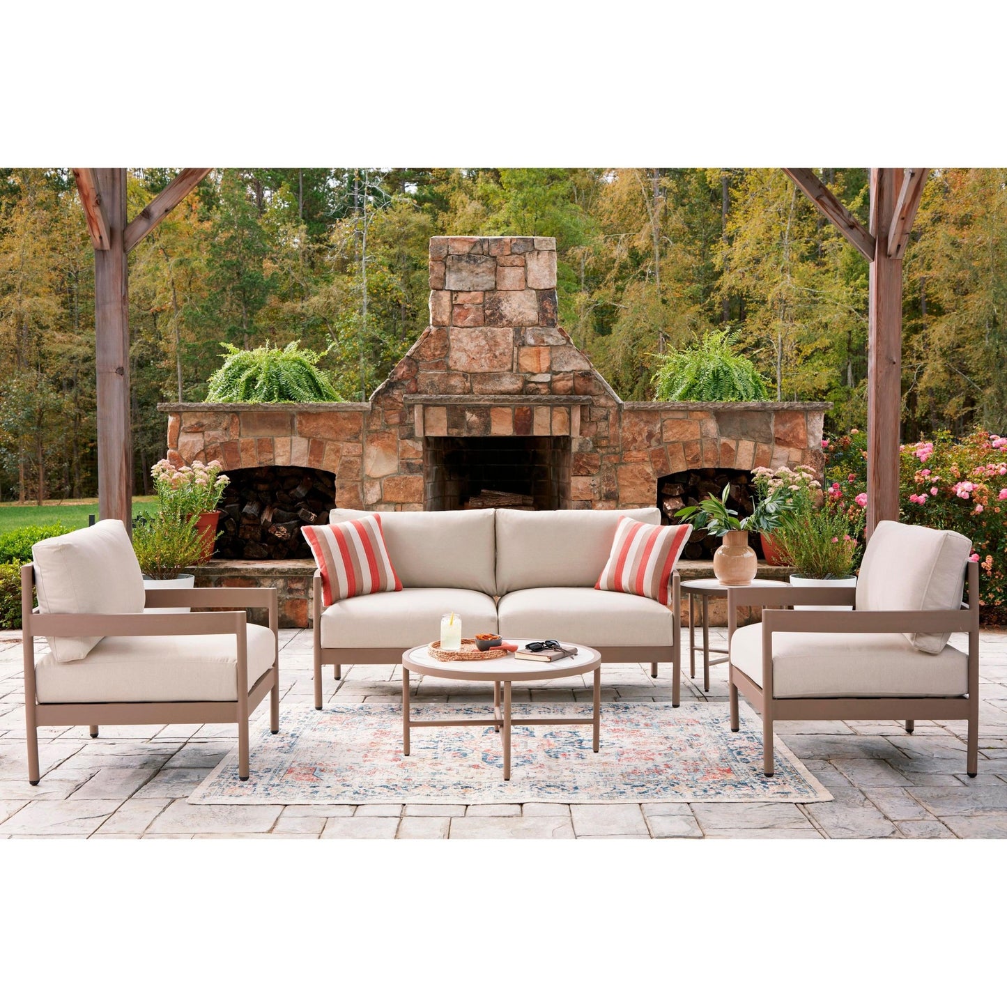 Signature Design by Ashley Bluff Trail PCP383 - 080 Love/Chairs/Tables Set - American Furniture of Slidell