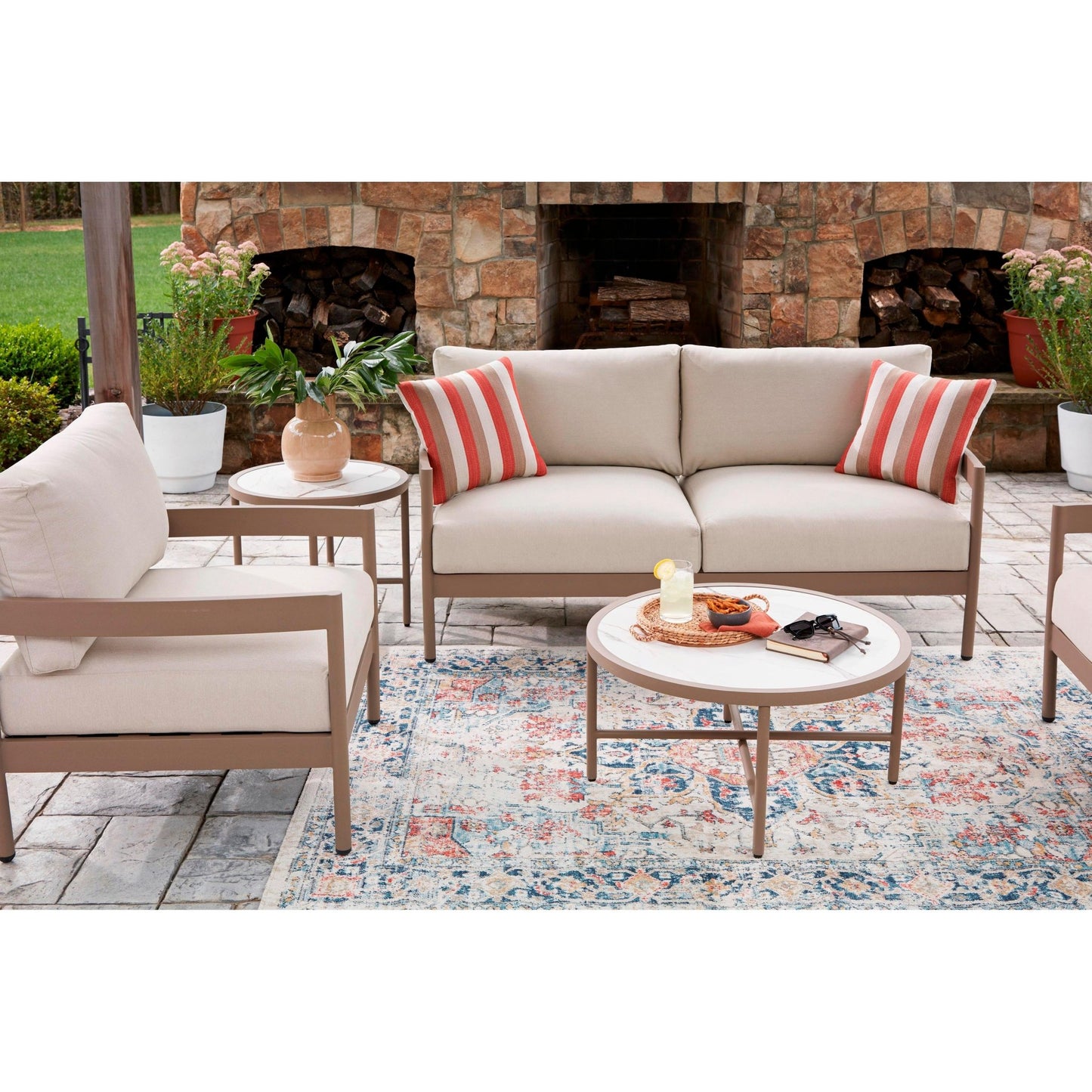 Signature Design by Ashley Bluff Trail PCP383 - 080 Love/Chairs/Tables Set - American Furniture of Slidell