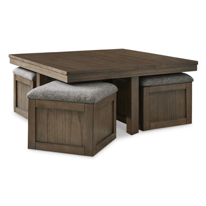 Signature Design by Ashley Boardernest T738 - 20 Cocktail Table with 4 Stools - American Furniture of Slidell