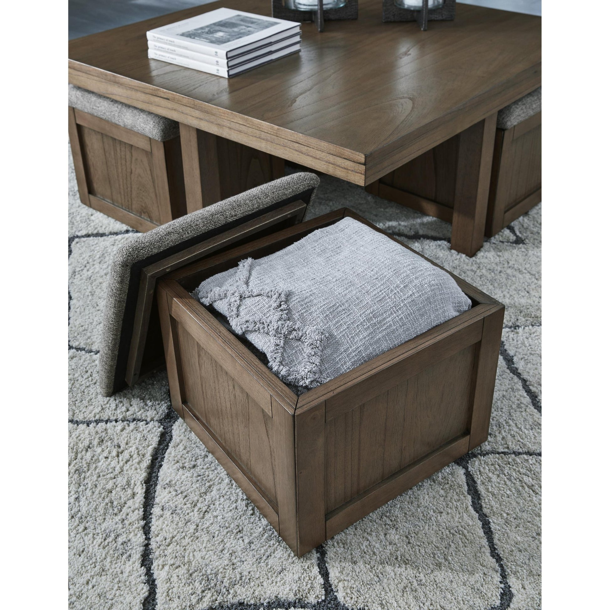 Signature Design by Ashley Boardernest T738 - 20 Cocktail Table with 4 Stools - American Furniture of Slidell