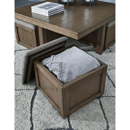 Signature Design by Ashley Boardernest T738 - 20 Cocktail Table with 4 Stools - American Furniture of Slidell