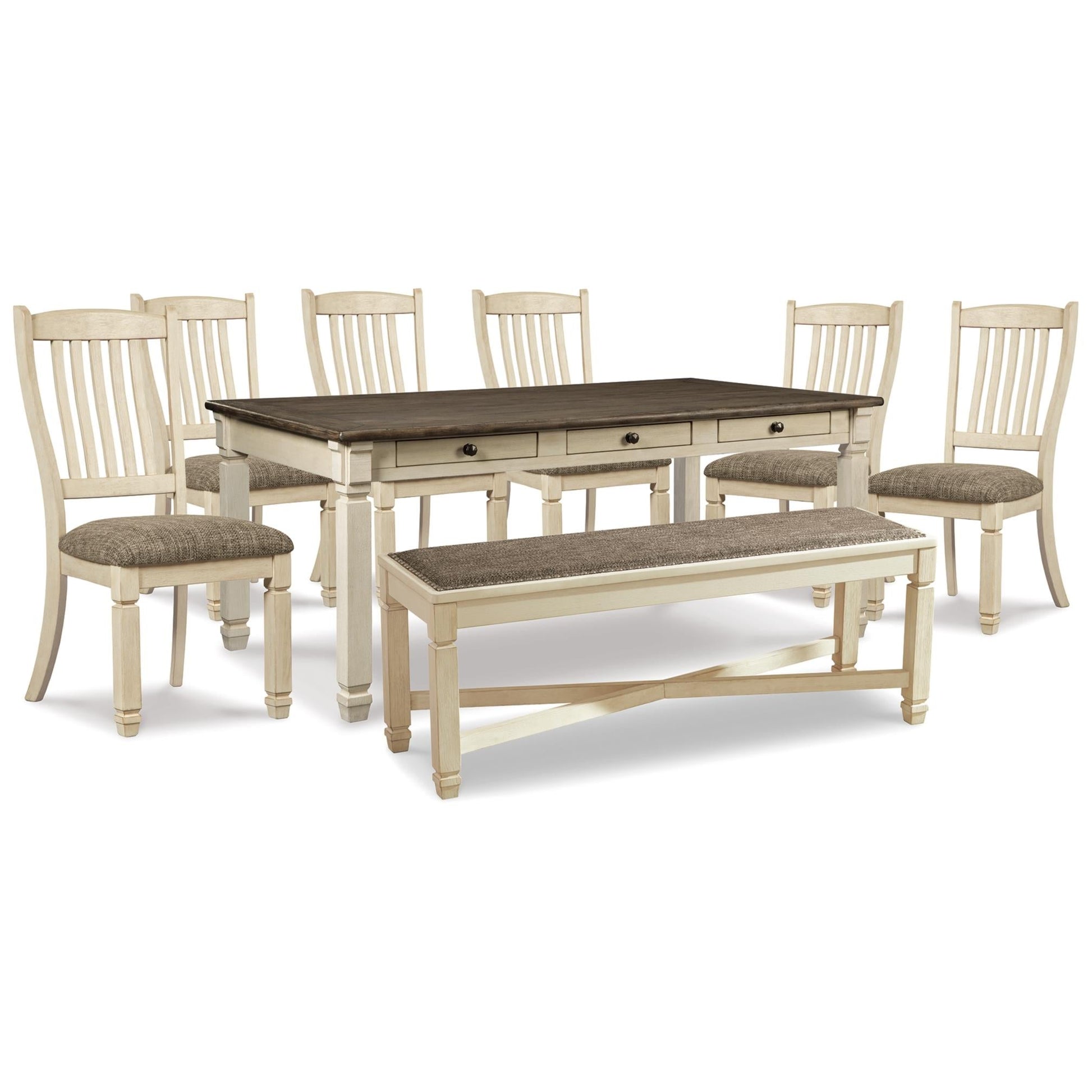 Signature Design by Ashley Bolanburg D647D26 6 pc Dining Set - American Furniture of Slidell