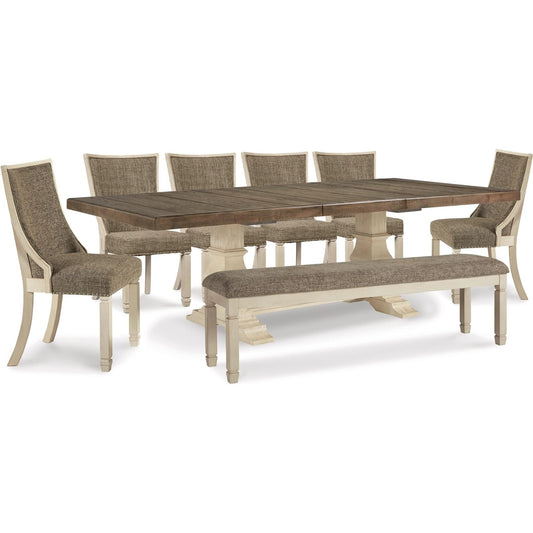 Signature Design by Ashley Bolanburg D647D31 8 pc Dining Set - American Furniture of Slidell