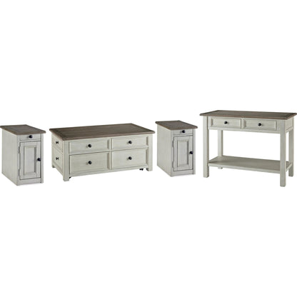 Signature Design by Ashley Bolanburg T637T4 Coffee Table and 2 Chairside End Tables with Console - American Furniture of Slidell