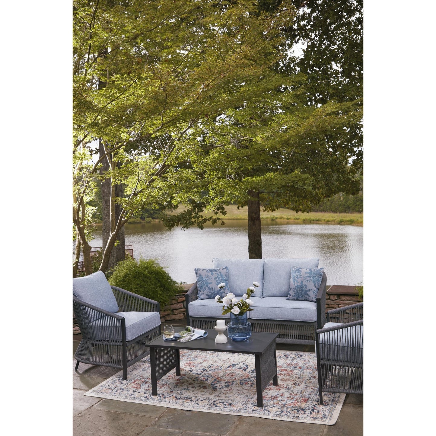 Signature Design by Ashley Bridges Beach PCP391 - 080 Love/Chairs/Table Set - American Furniture of Slidell