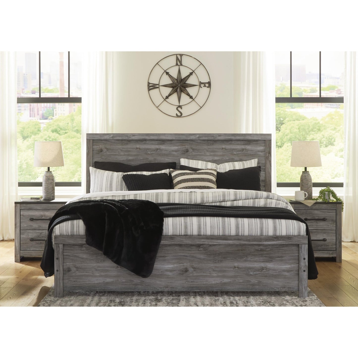 Signature Design by Ashley Bronyan B1290B4 King Panel Bed - American Furniture of Slidell