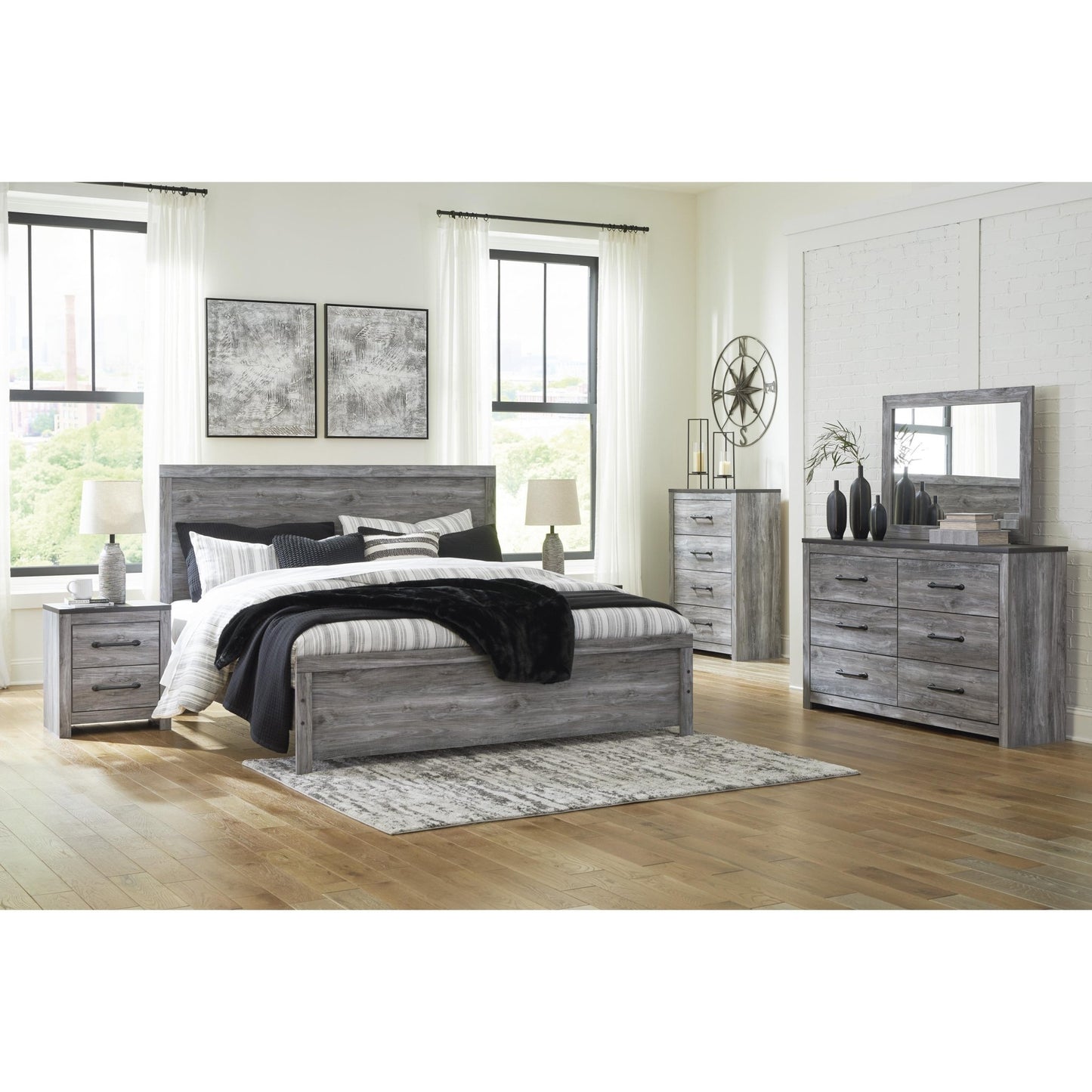 Signature Design by Ashley Bronyan B1290B9 6 pc King Panel Bedroom Set - American Furniture of Slidell