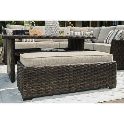 Signature Design by Ashley Brook Ranch P465 - 822 Sofa Sectional/Bench with Cushion - American Furniture of Slidell
