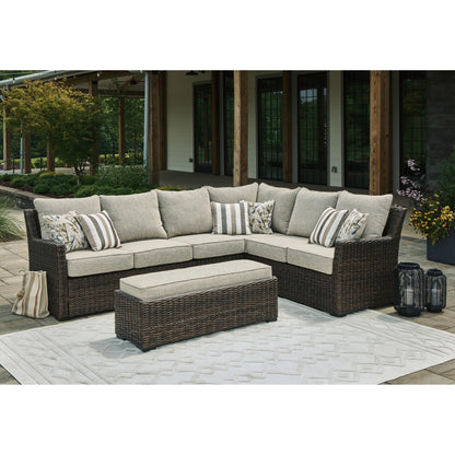 Signature Design by Ashley Brook Ranch P465 - 822 Sofa Sectional/Bench with Cushion - American Furniture of Slidell