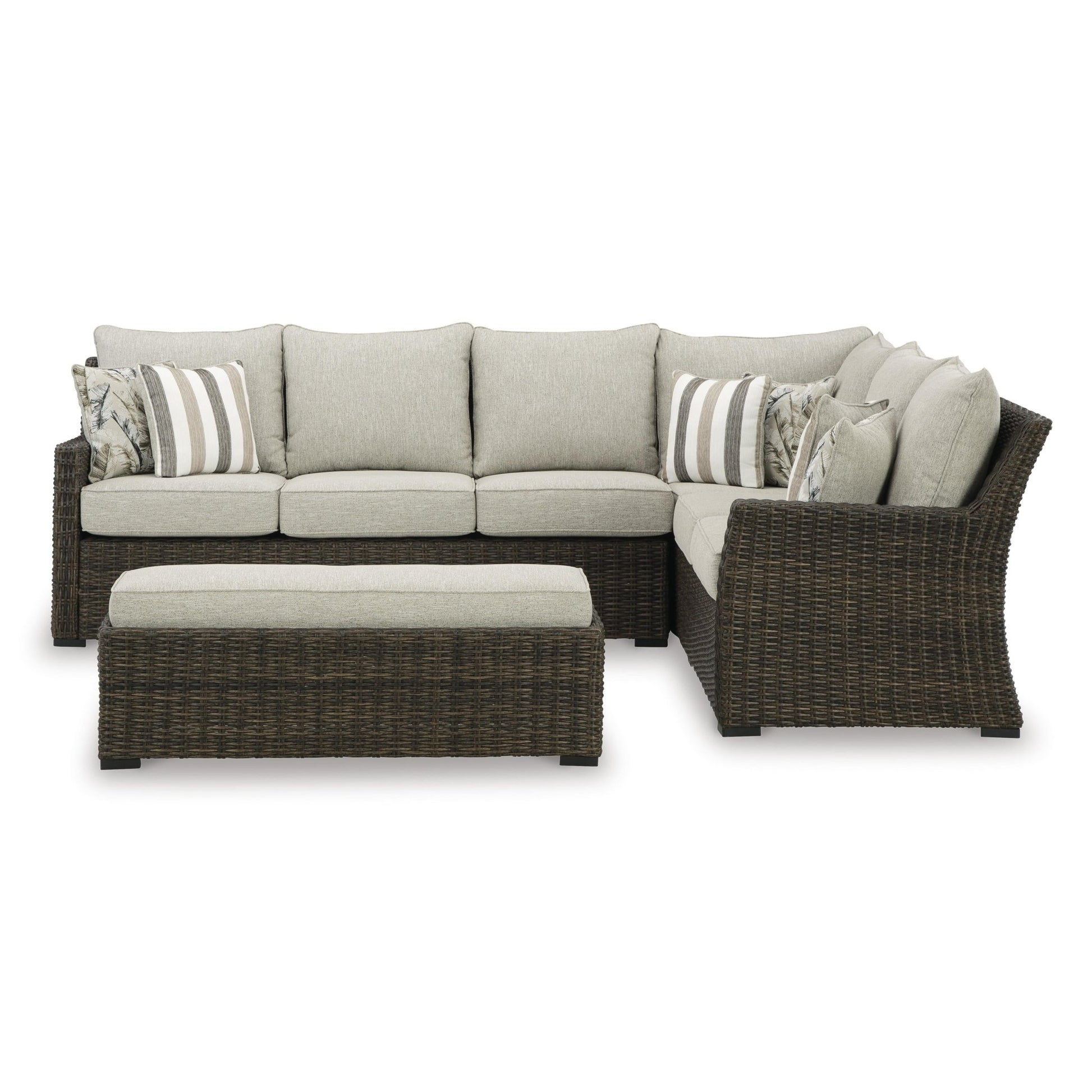 Signature Design by Ashley Brook Ranch P465 - 822 Sofa Sectional/Bench with Cushion - American Furniture of Slidell