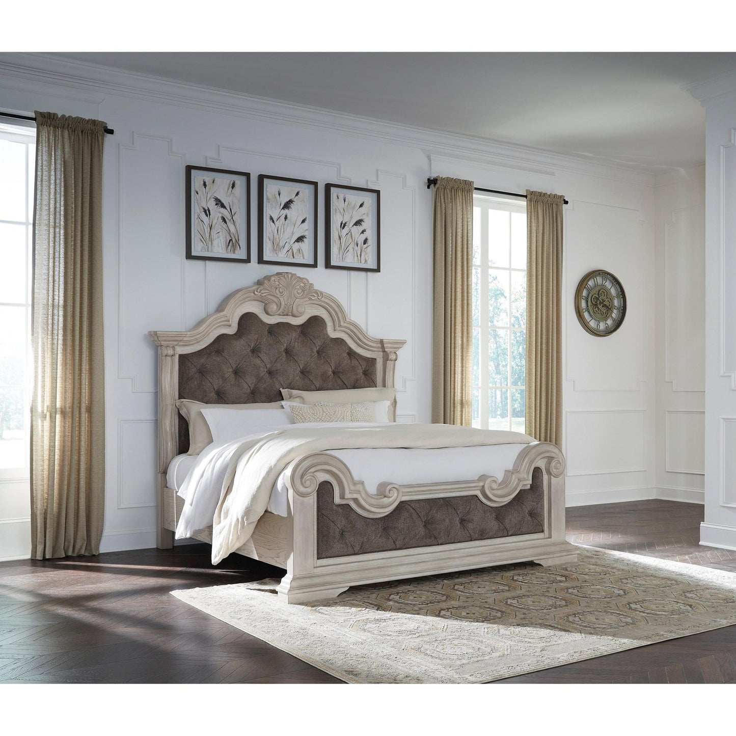Signature Design by Ashley Bruchandi PCB948B2 Queen Upholstered Panel Bed - American Furniture of Slidell