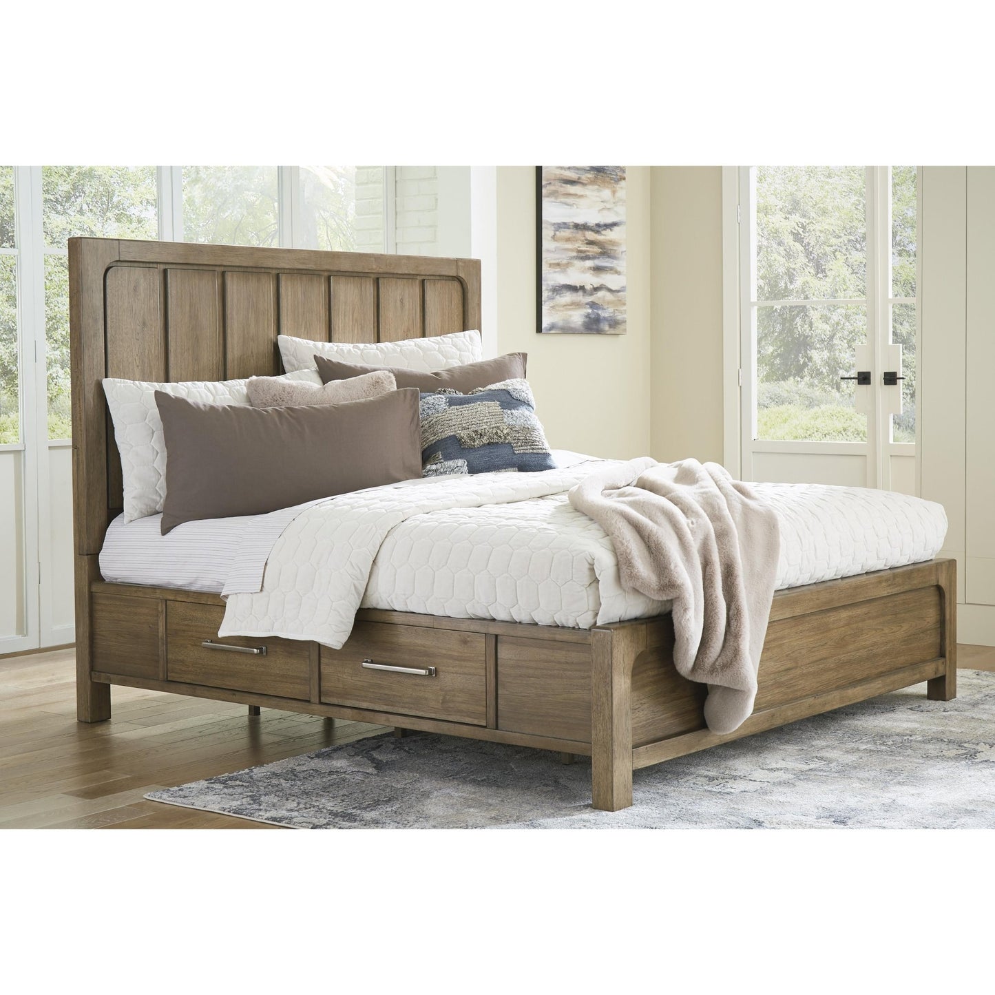 Signature Design by Ashley Cabalynn B974B4 Queen Panel Bed with Storage - American Furniture of Slidell