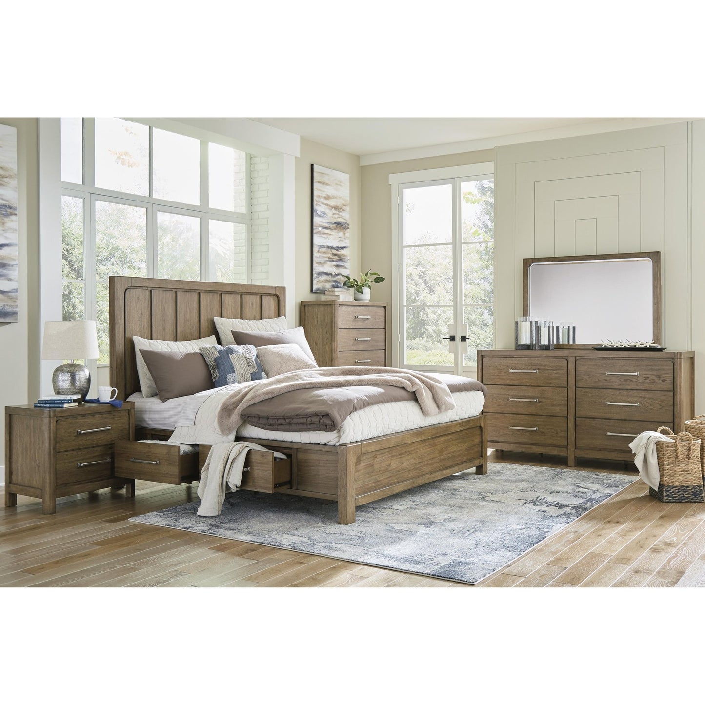 Signature Design by Ashley Cabalynn B974B8 King Panel Bed with Storage - American Furniture of Slidell