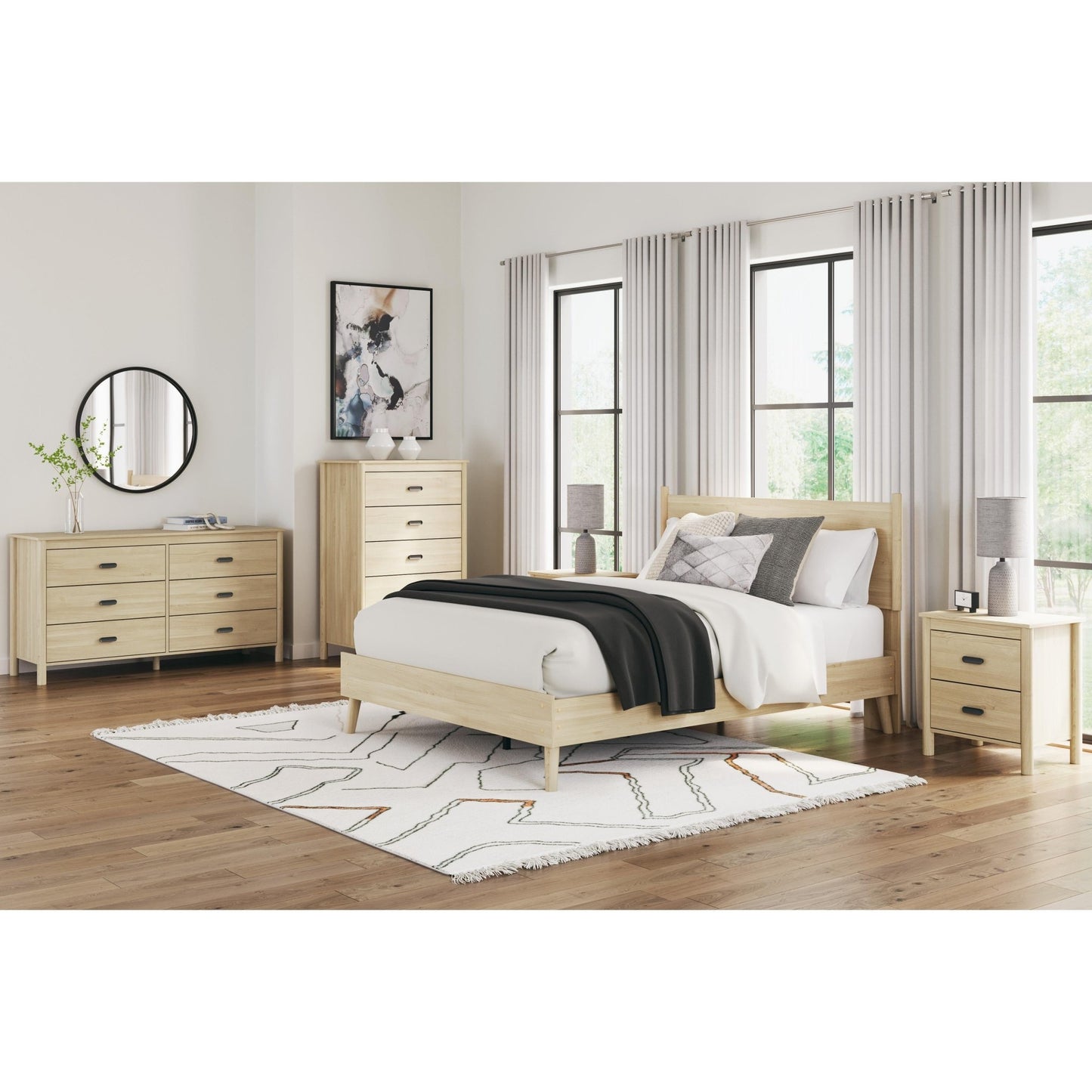 Signature Design by Ashley Cabinella EB2444B2 Queen Platform Panel Bed - American Furniture of Slidell