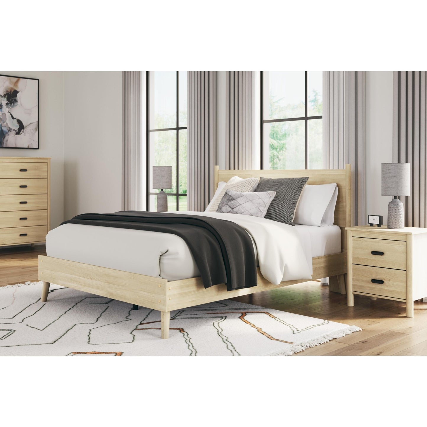 Signature Design by Ashley Cabinella EB2444B2 Queen Platform Panel Bed - American Furniture of Slidell
