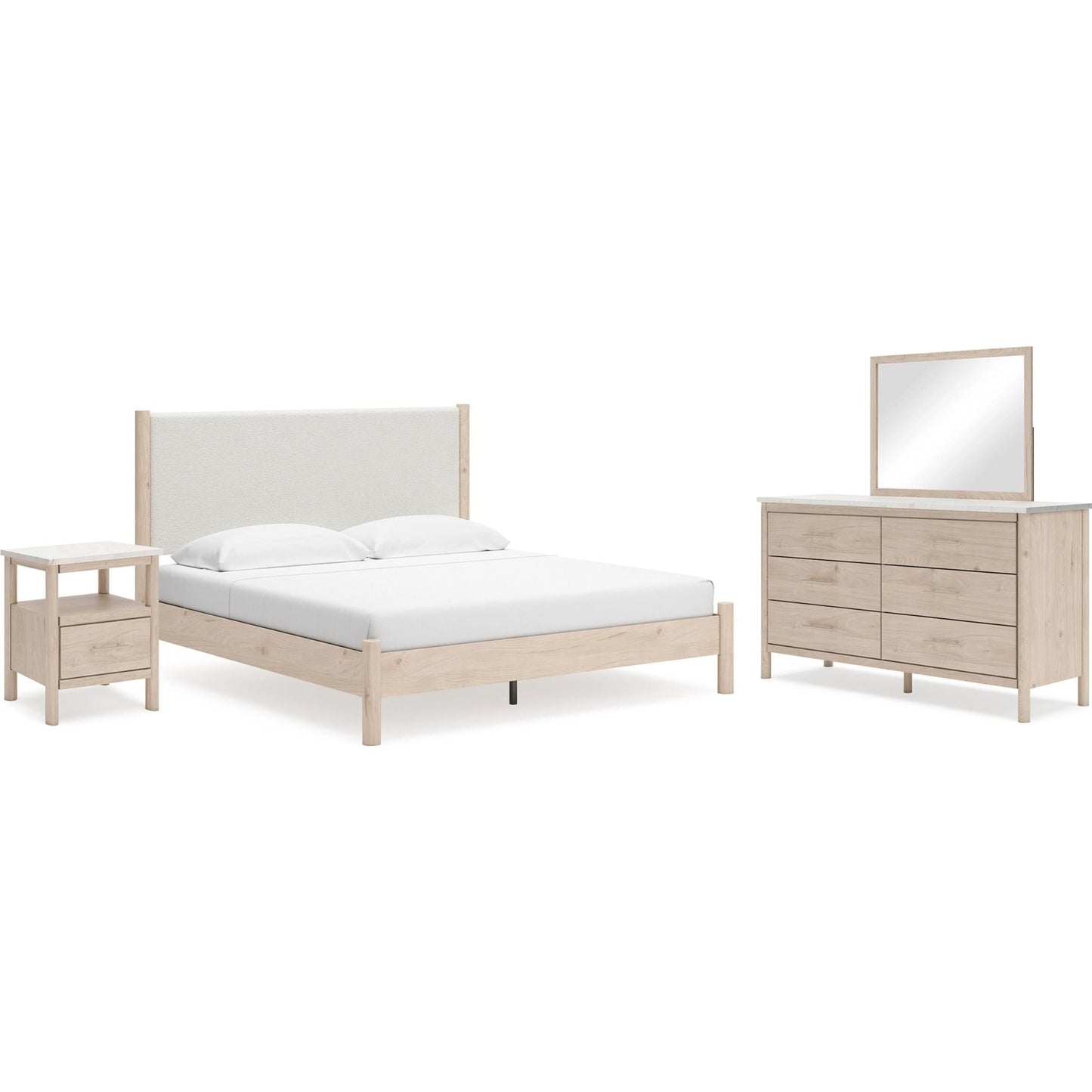Signature Design by Ashley Cadmori B2615B19 6 pc King Panel Bedroom Set - American Furniture of Slidell