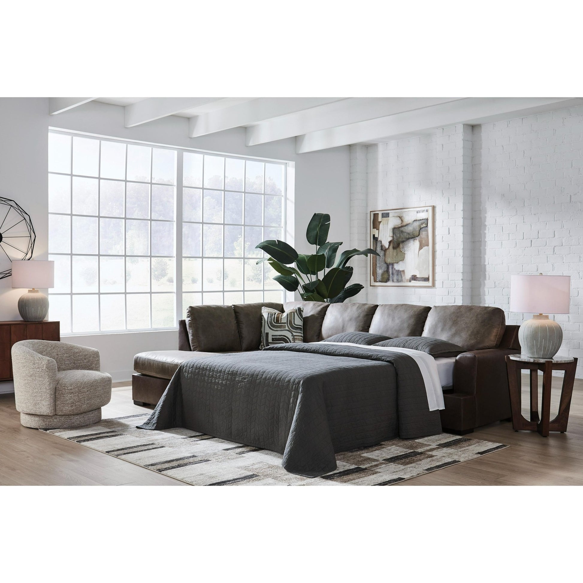 Signature Design by Ashley Castille Way PC62703S4 2 pc Sleeper Sectional with Chaise - American Furniture of Slidell