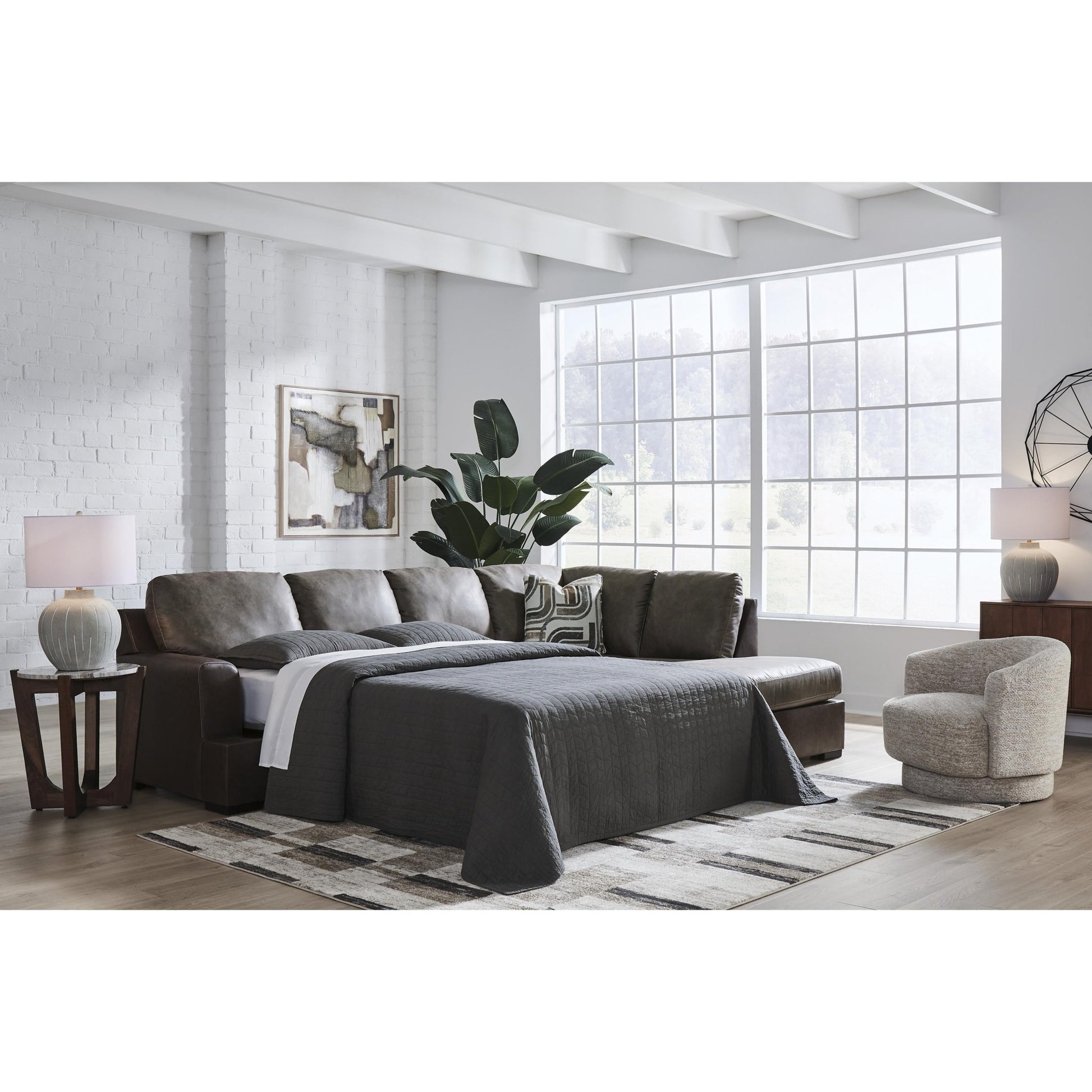 Signature Design by Ashley Castille Way PC62703S5 2 pc Sleeper Sectional with Chaise - American Furniture of Slidell