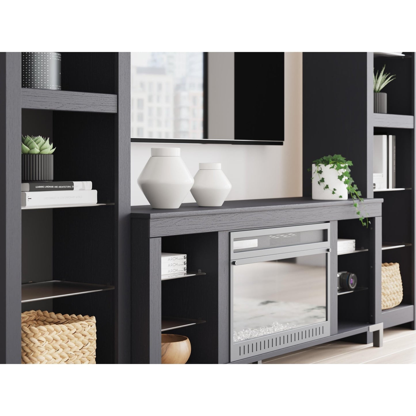 Signature Design by Ashley Cayberry W2721W2 3 pc Entertainment Center with Electric Fireplace - American Furniture of Slidell
