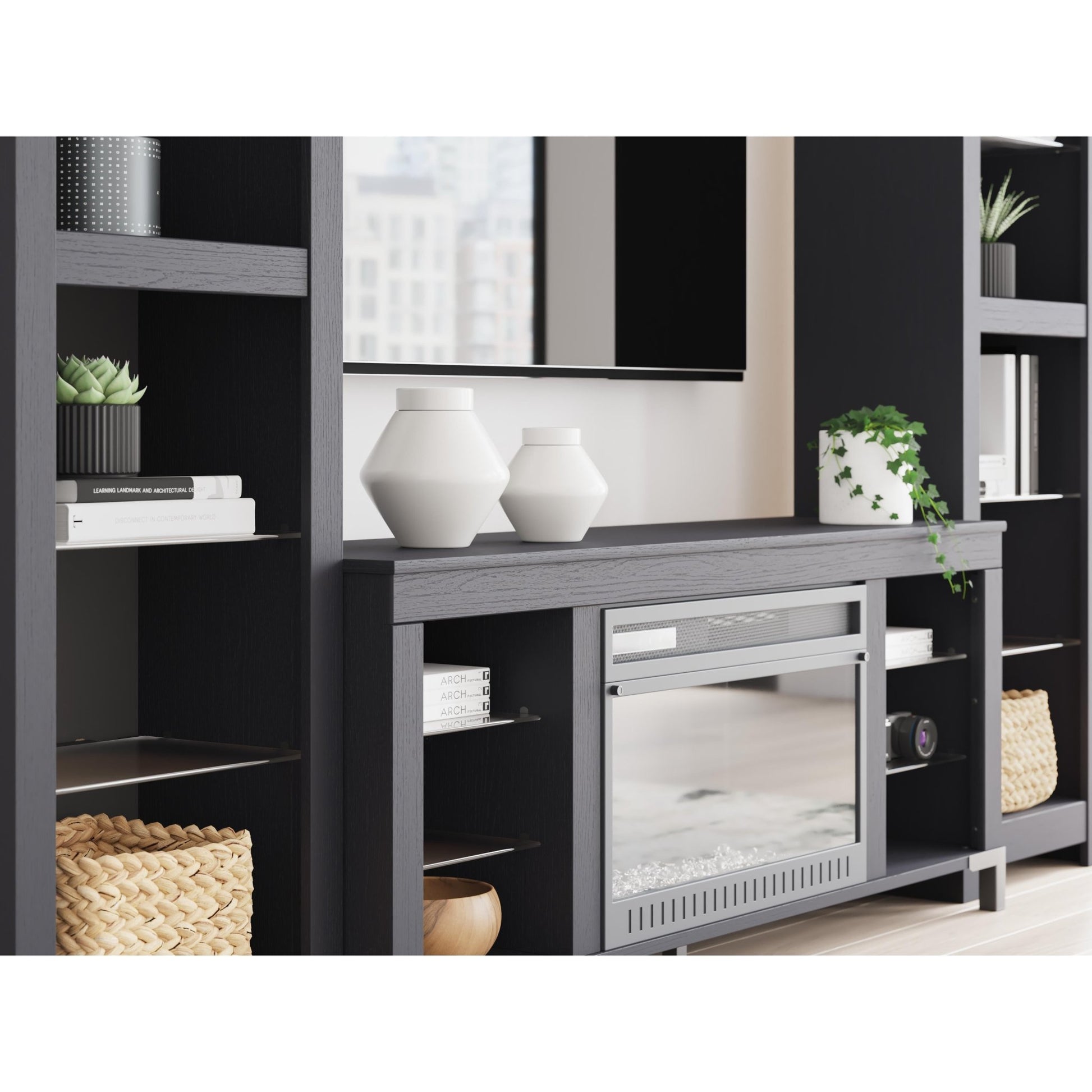 Signature Design by Ashley Cayberry W2721W2 3 pc Entertainment Center with Electric Fireplace - American Furniture of Slidell
