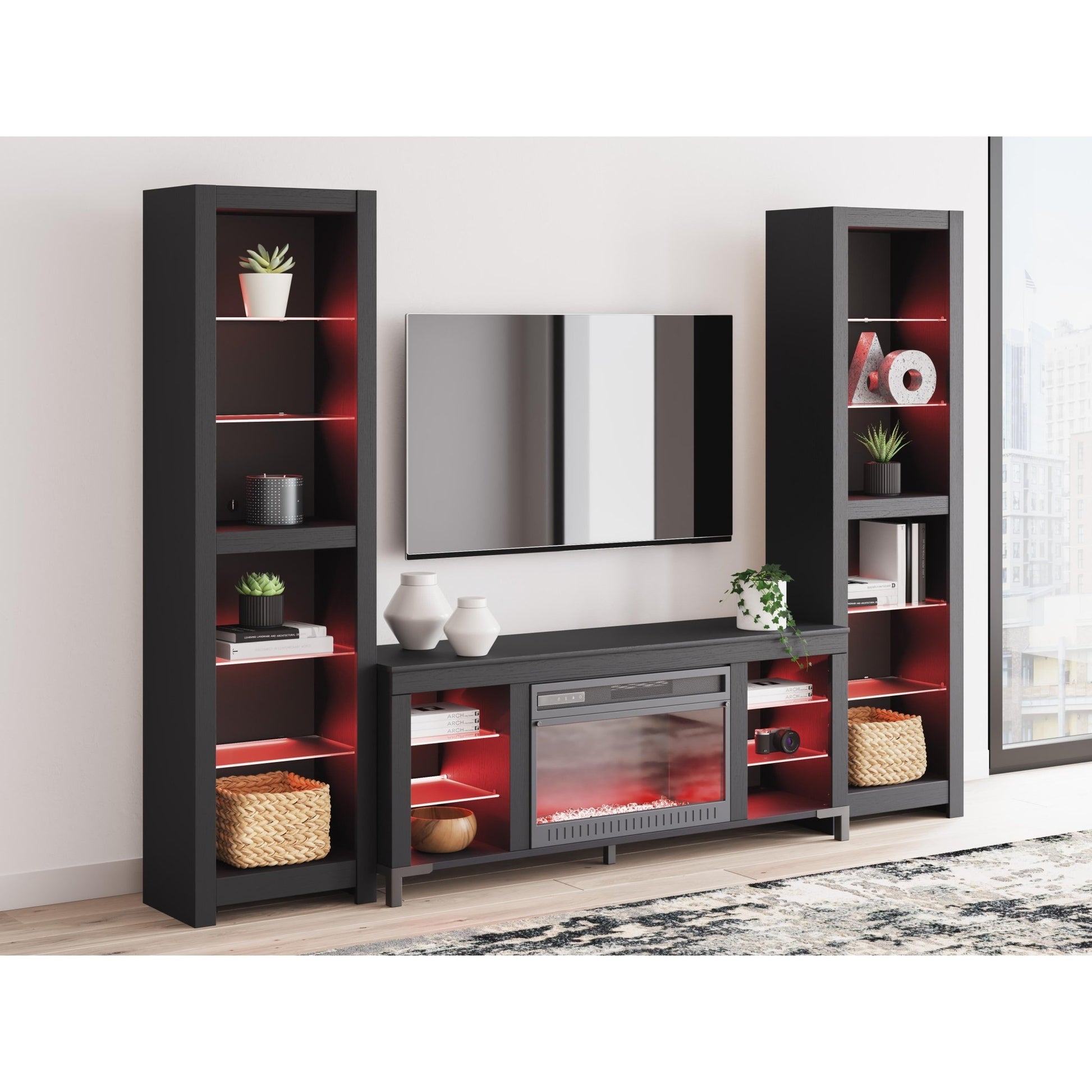 Signature Design by Ashley Cayberry W2721W2 3 pc Entertainment Center with Electric Fireplace - American Furniture of Slidell