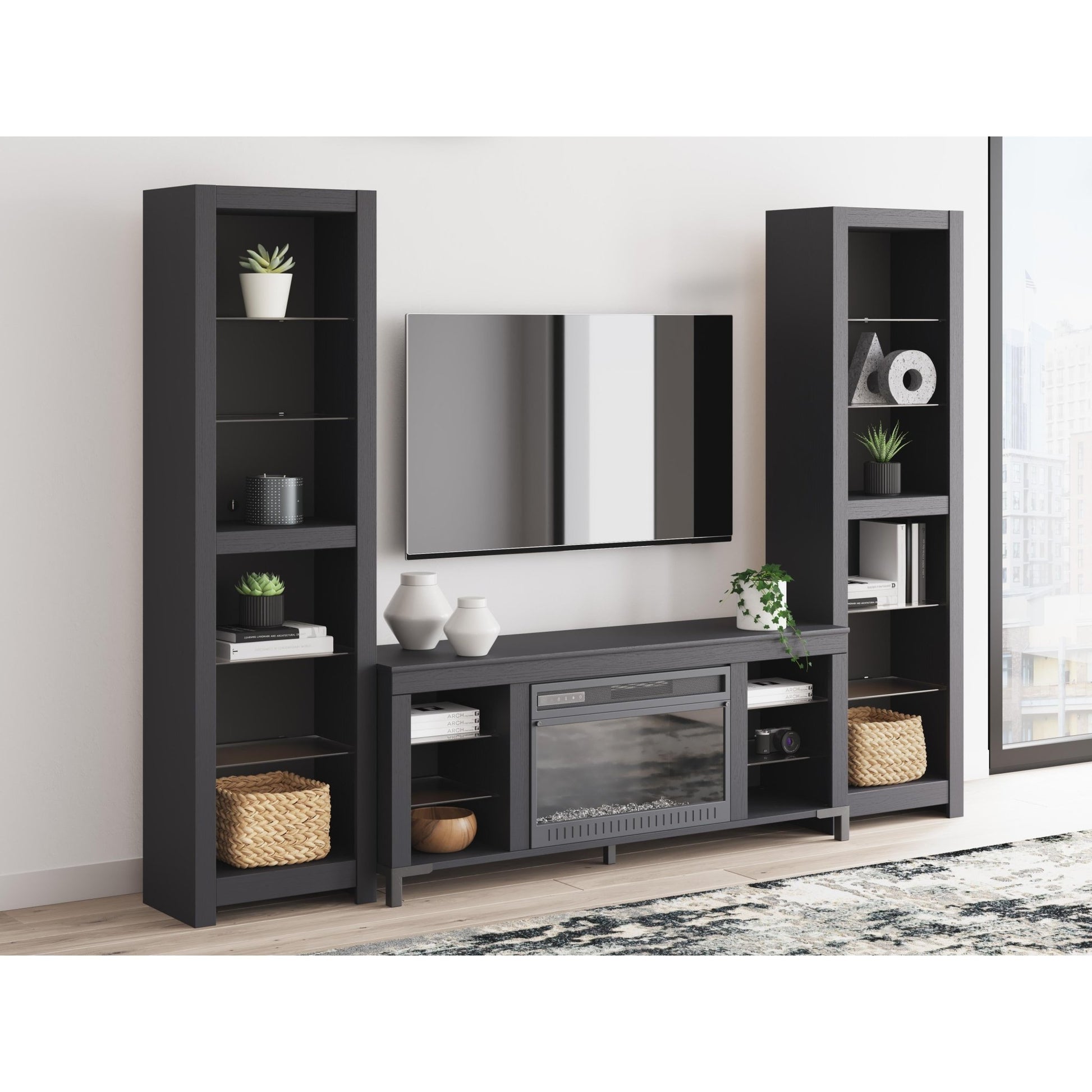 Signature Design by Ashley Cayberry W2721W2 3 pc Entertainment Center with Electric Fireplace - American Furniture of Slidell