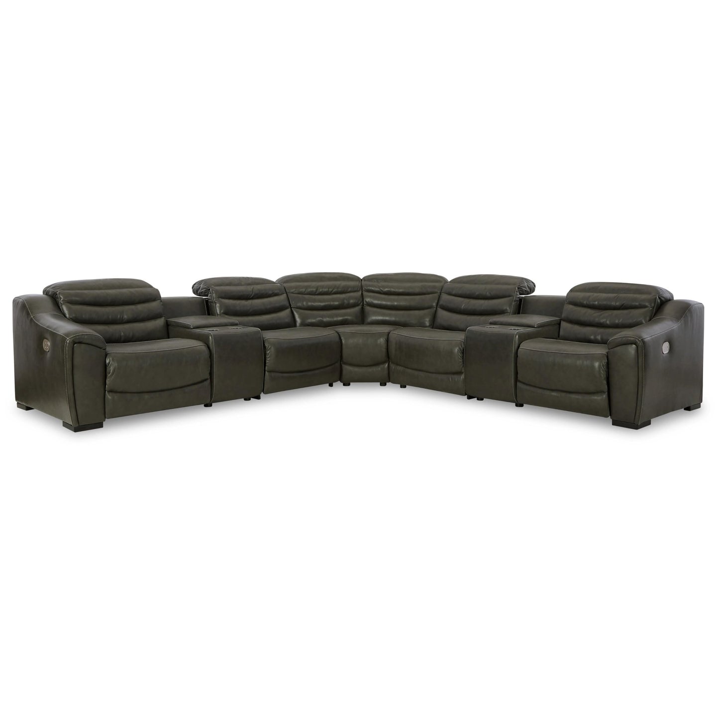 Signature Design by Ashley Center Line U63404S7 7 pc Power Reclining Sectional - American Furniture of Slidell