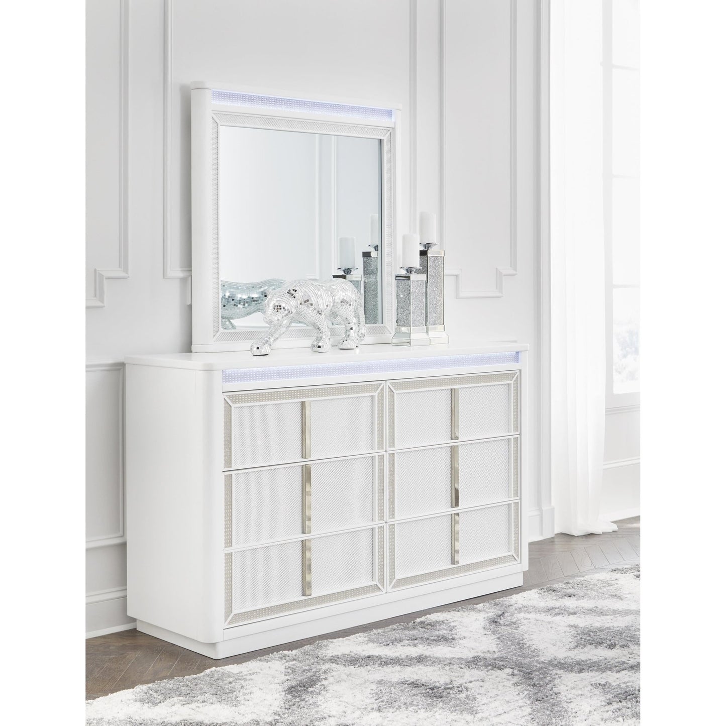Signature Design by Ashley Chalanna B822B1 Dresser and Mirror - American Furniture of Slidell