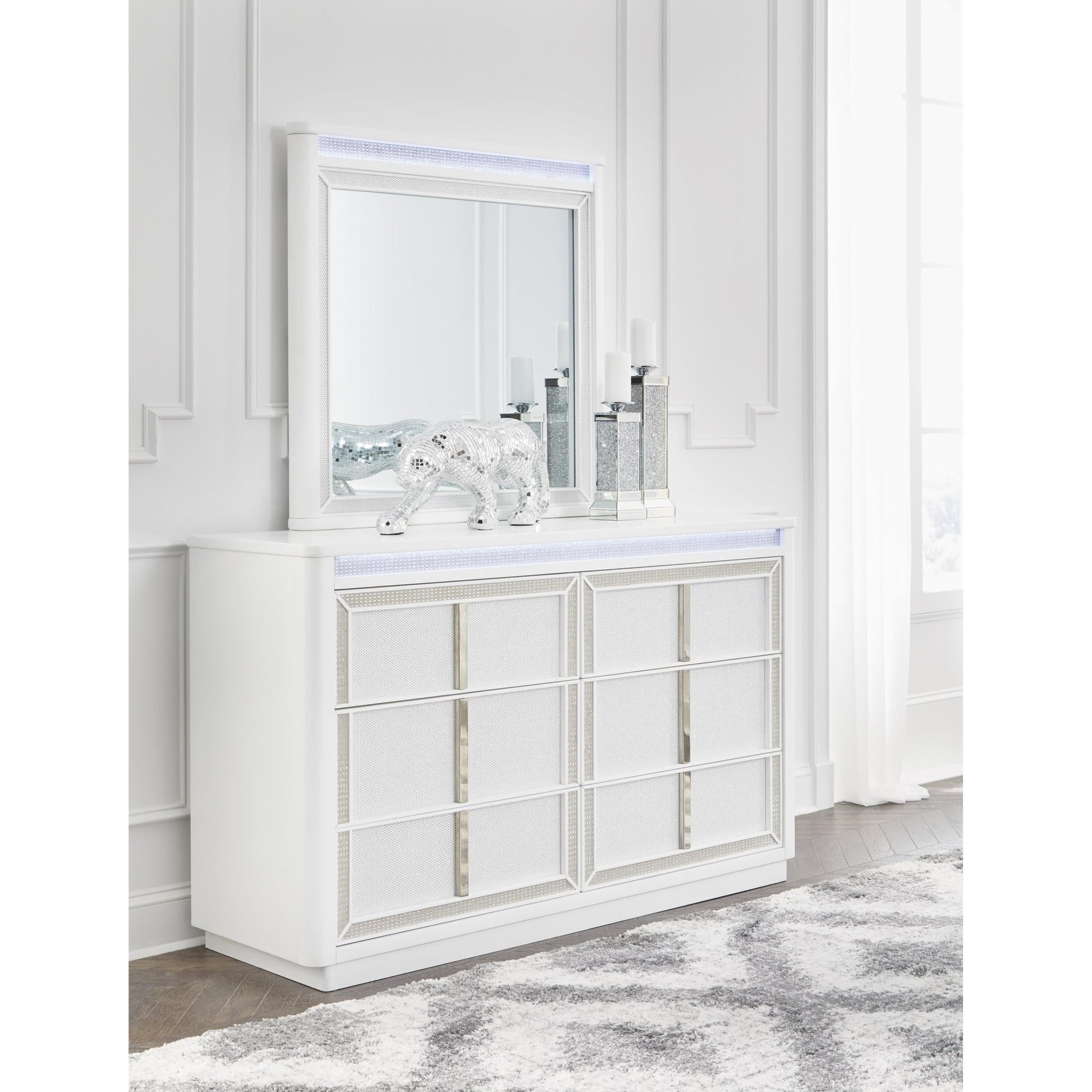 Signature Design by Ashley Chalanna B822B1 Dresser and Mirror - American Furniture of Slidell