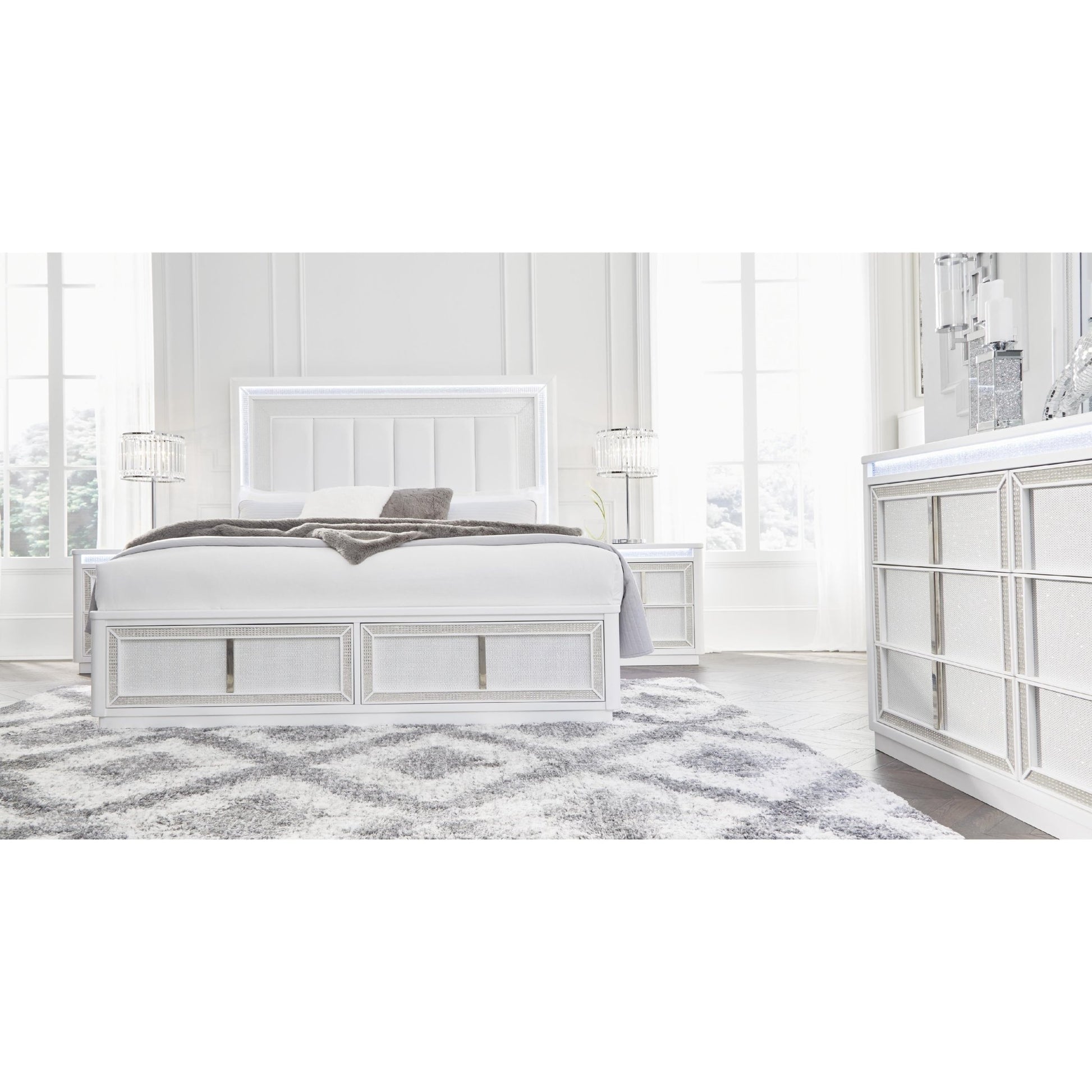 Signature Design by Ashley Chalanna B822B2 Queen Upholstered Storage Bed - American Furniture of Slidell