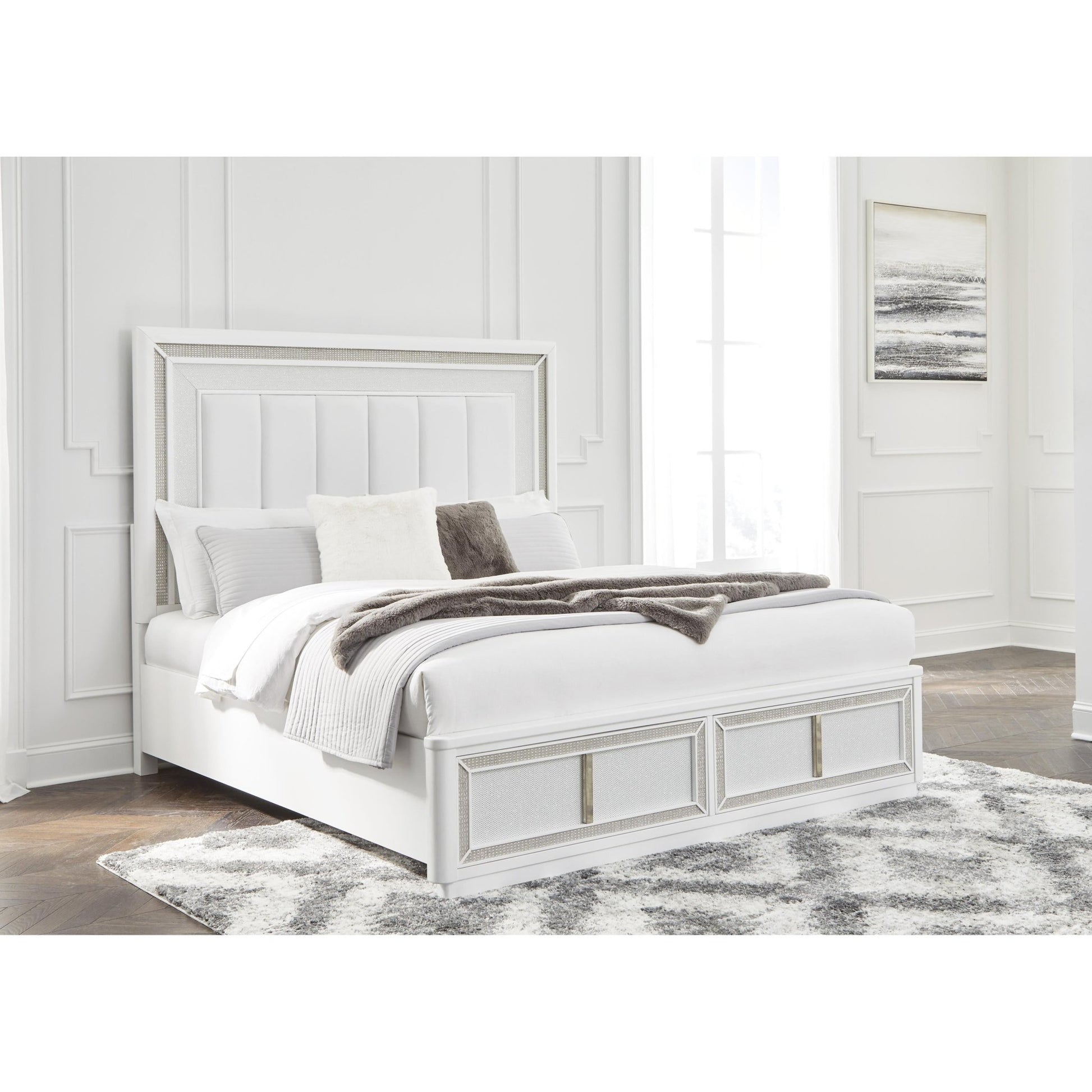 Signature Design by Ashley Chalanna B822B5 California King Upholstered Storage Bed - American Furniture of Slidell